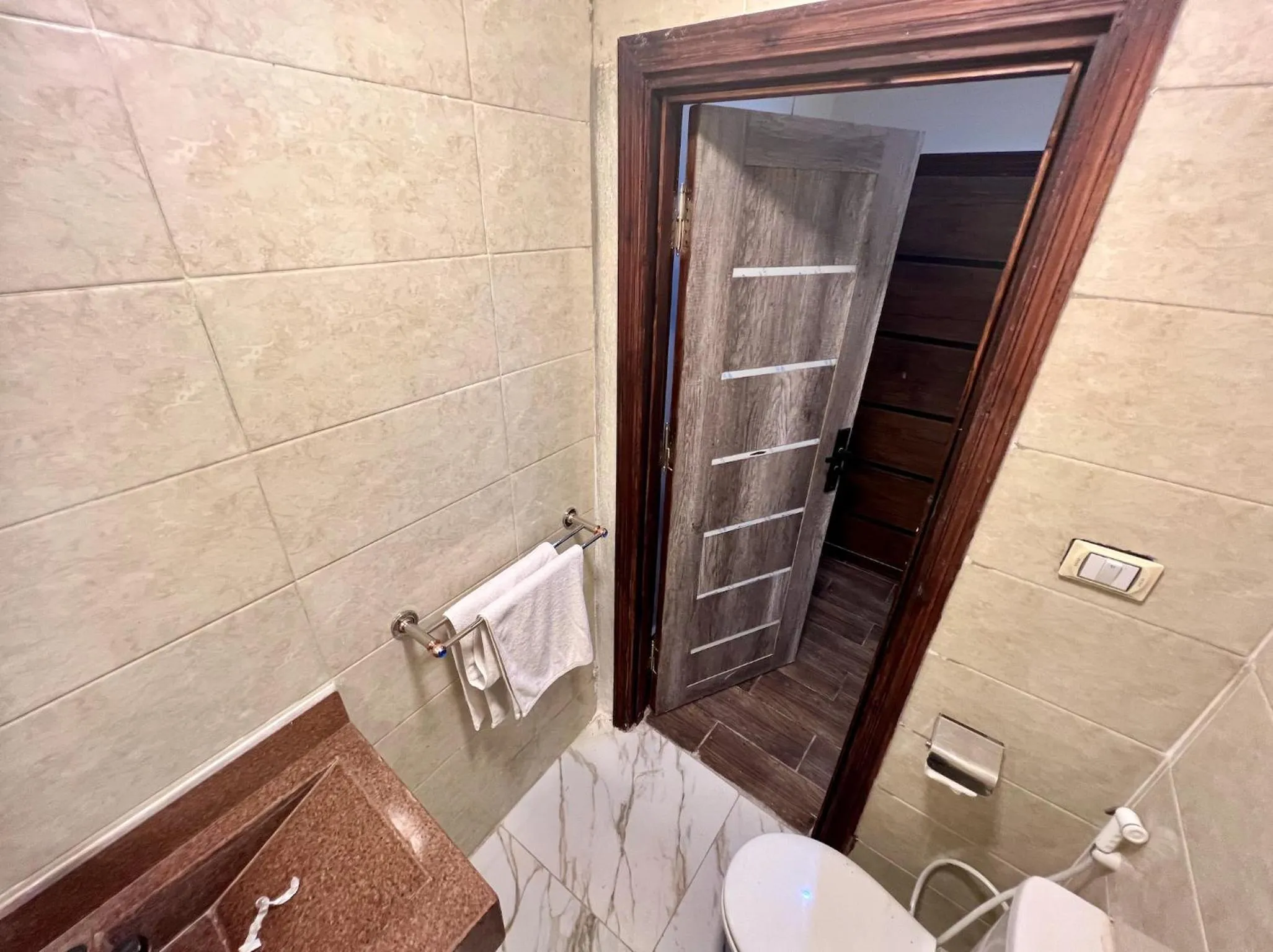 Shower in Farsha Pyramids Inn