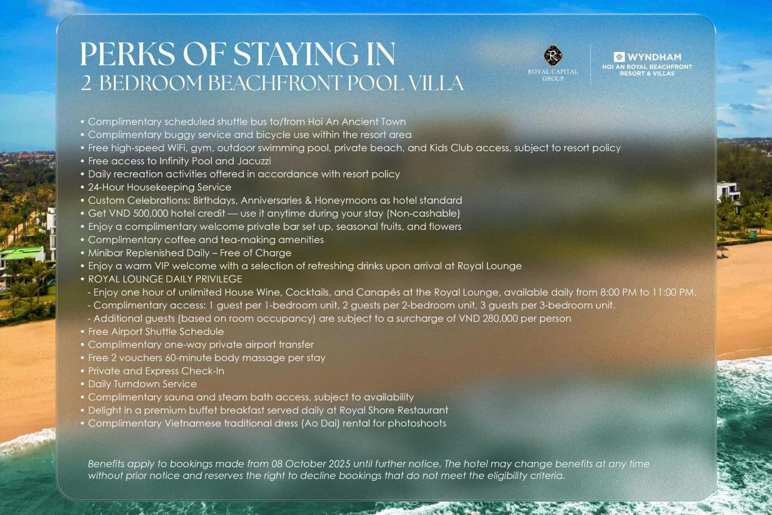 room service in Hoi An Royal Beachfront Villas