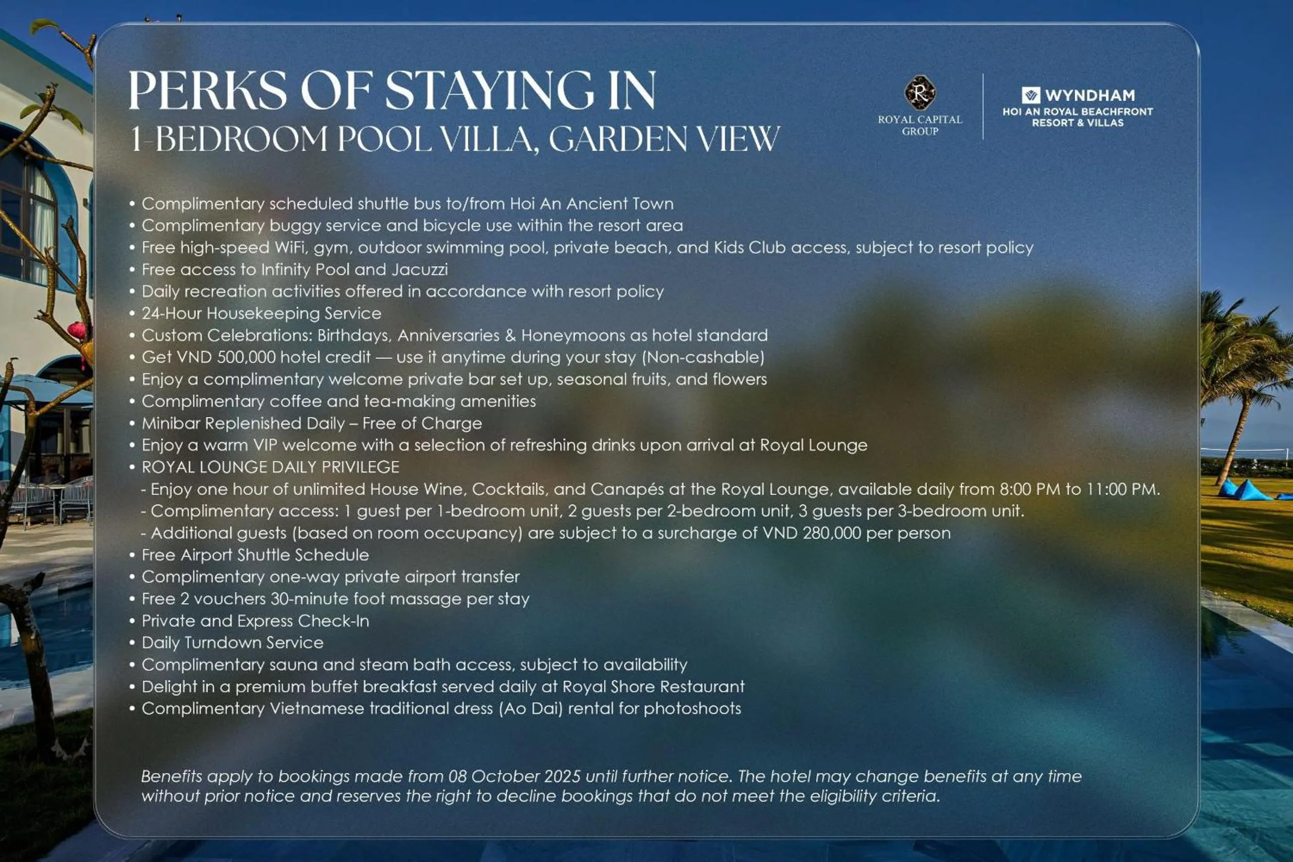 room service in Hoi An Royal Beachfront Villas