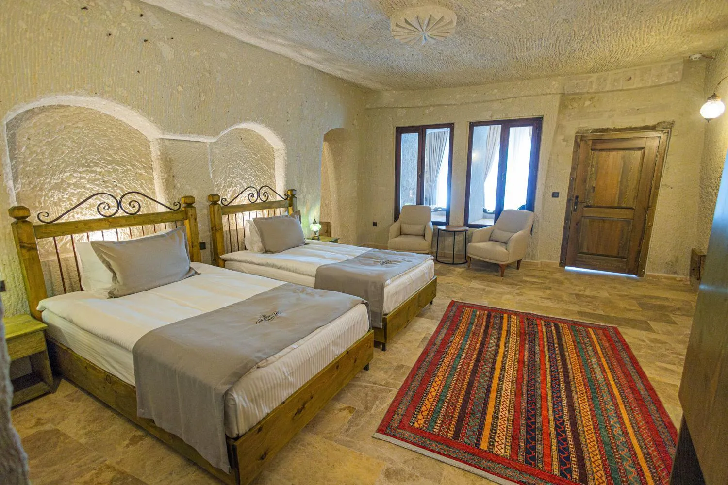 Bed in Majestic Cave House