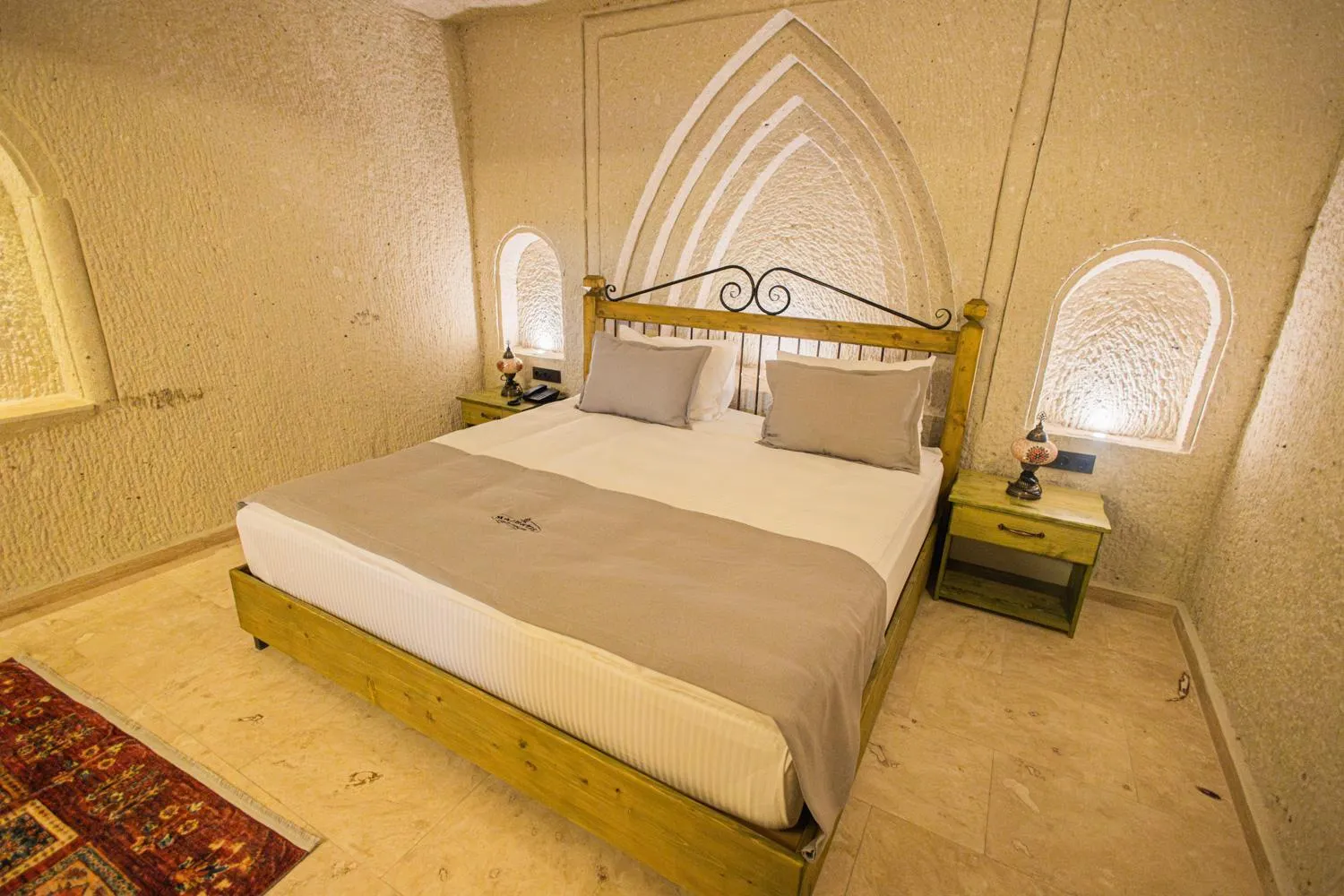 Bed in Majestic Cave House