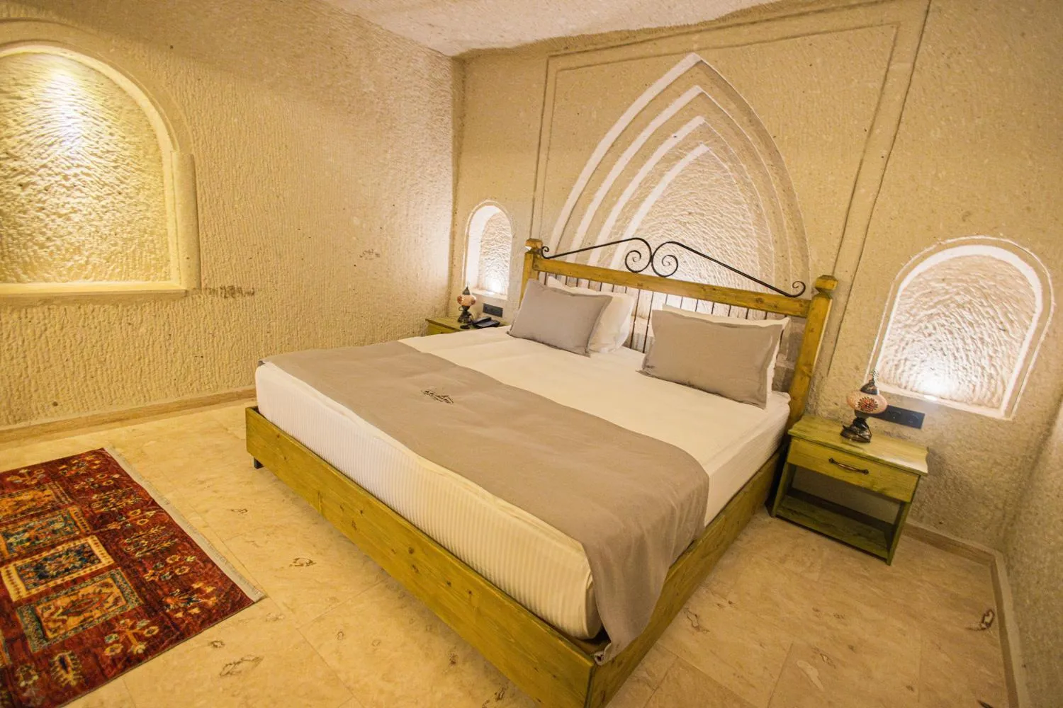 Bed in Majestic Cave House