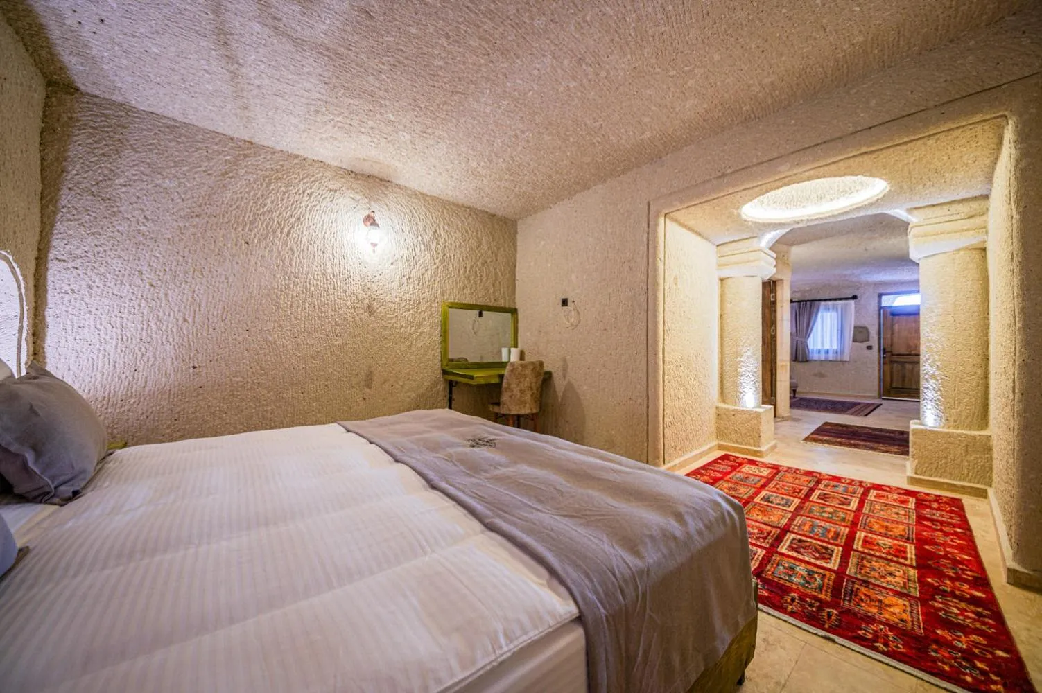 Bed in Majestic Cave House