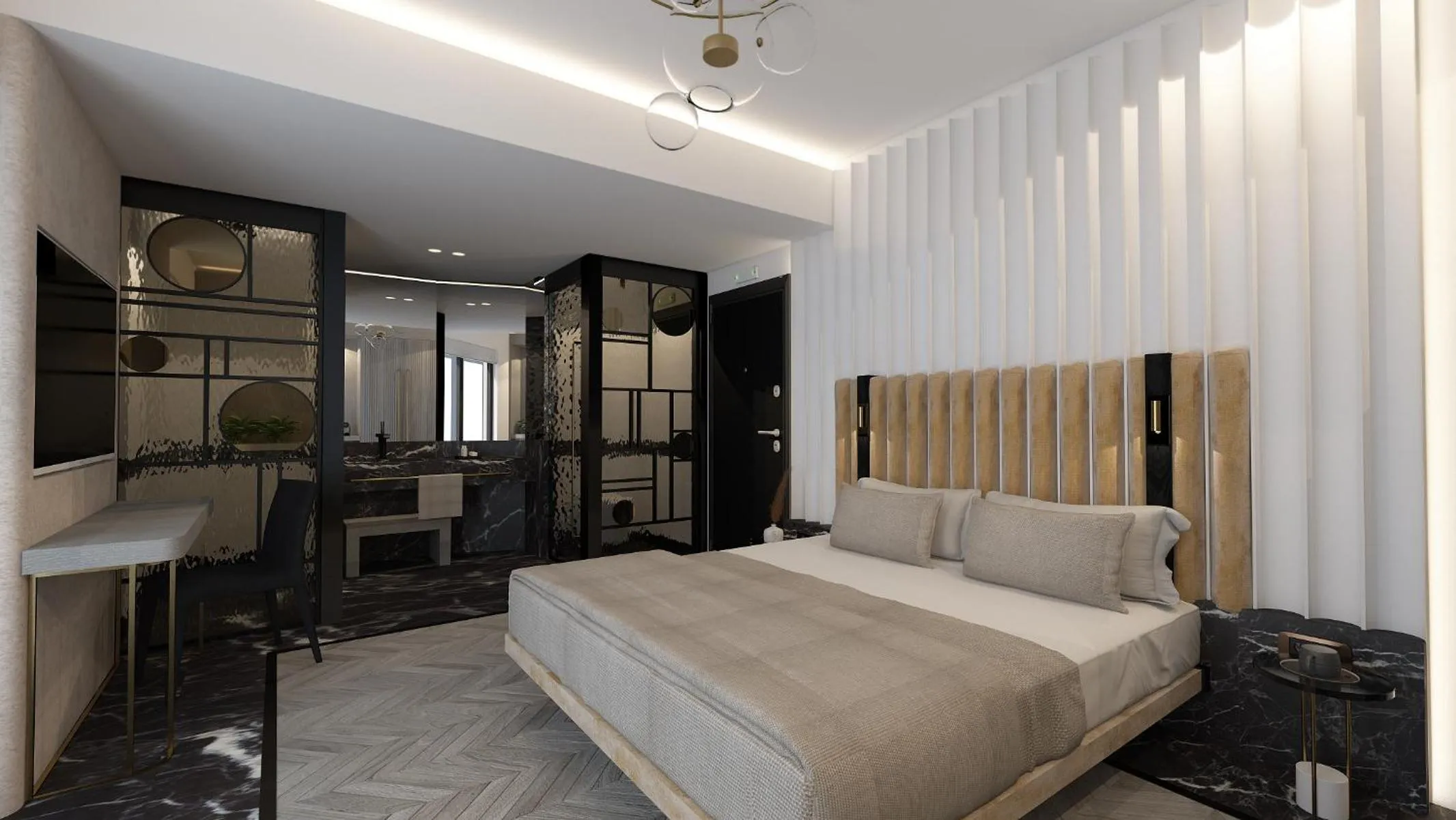 Bedroom, Bed in Esse Athens