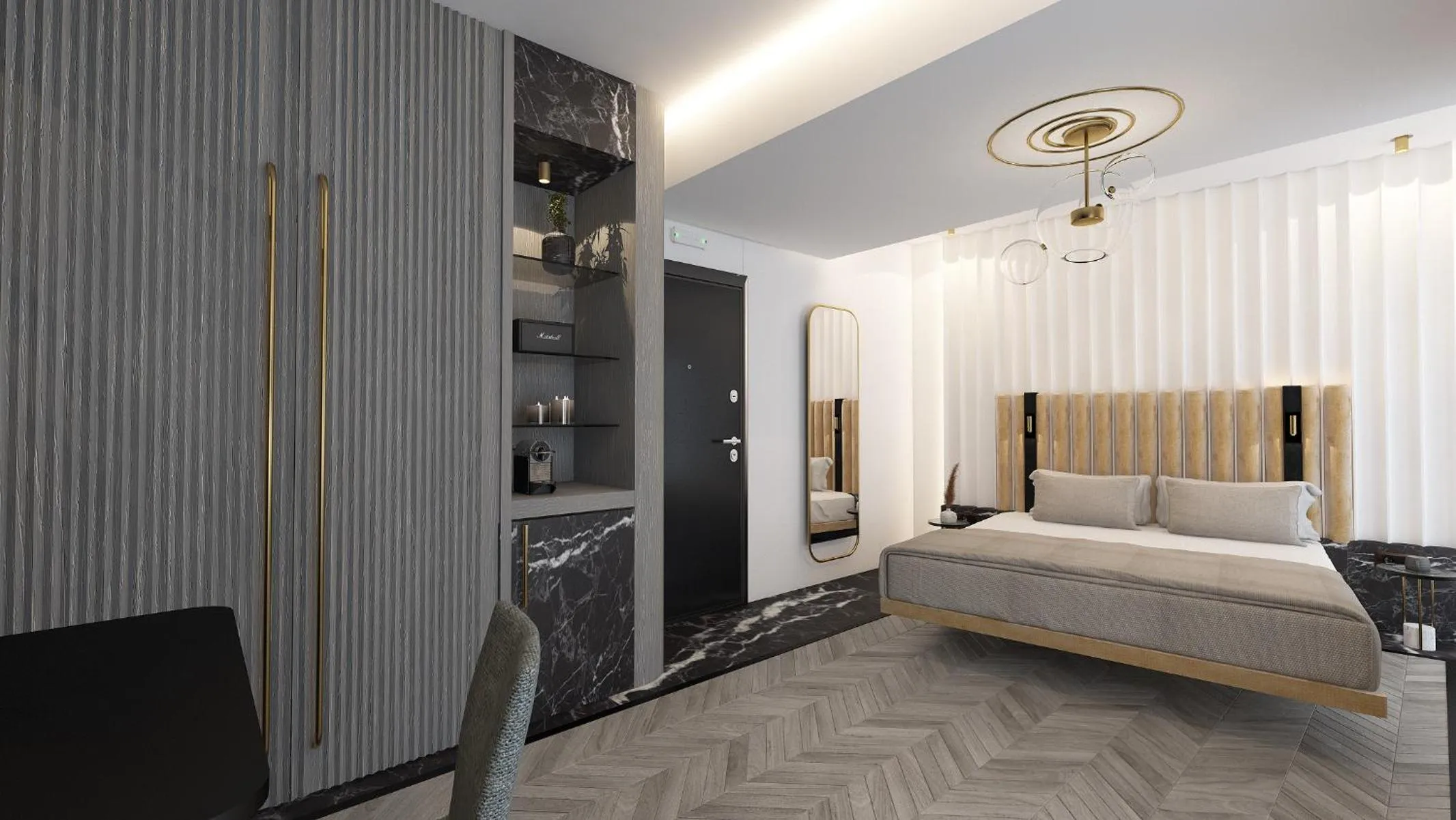 Photo of the whole room, Bed in Esse Athens