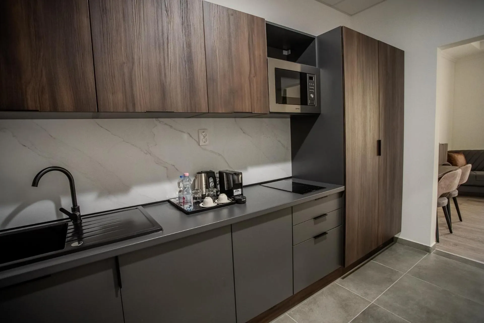 Kitchen or kitchenette in Hotel Golden Palace
