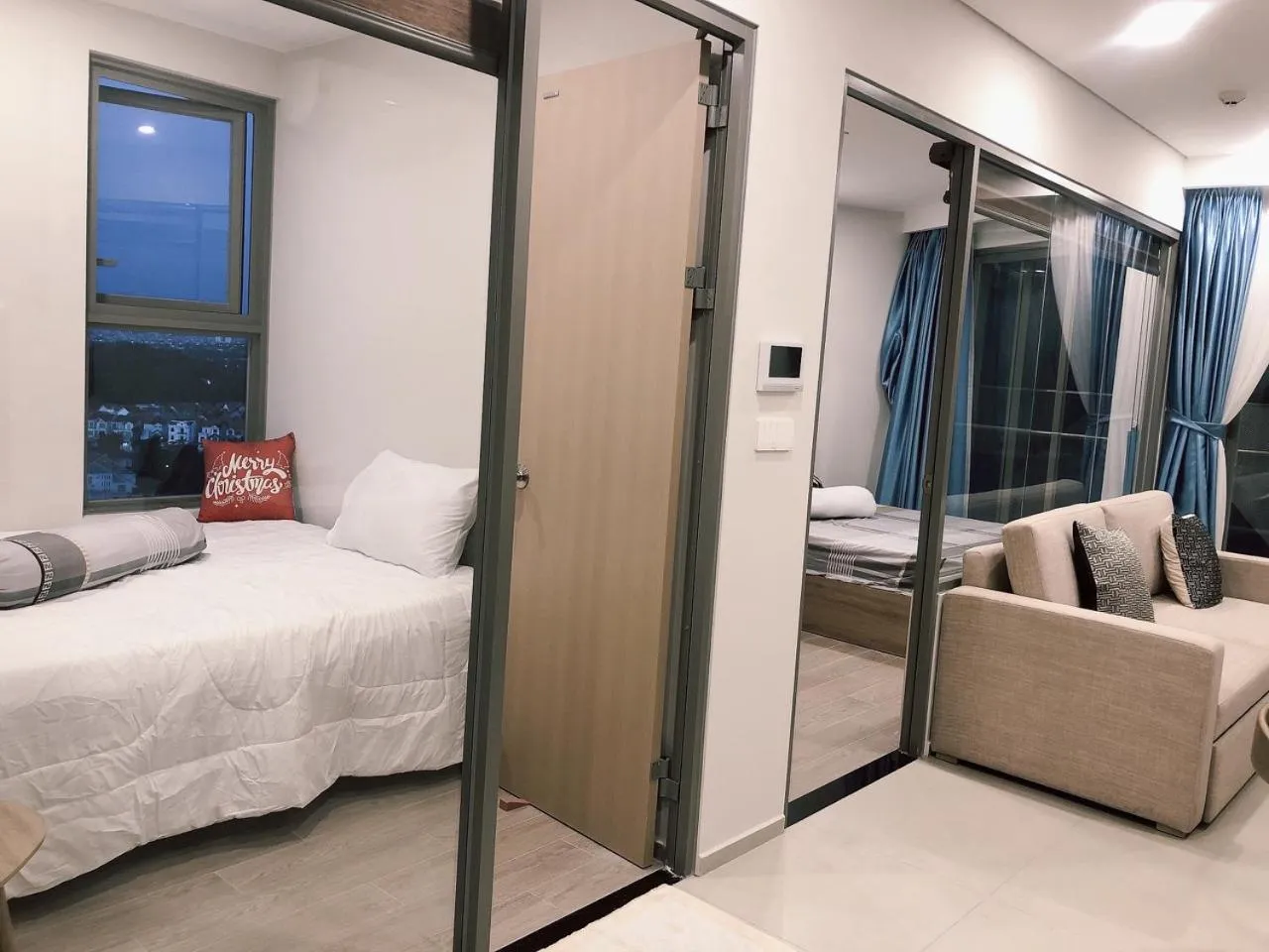 Bed in The Song Apartment Vung Tau Sea view