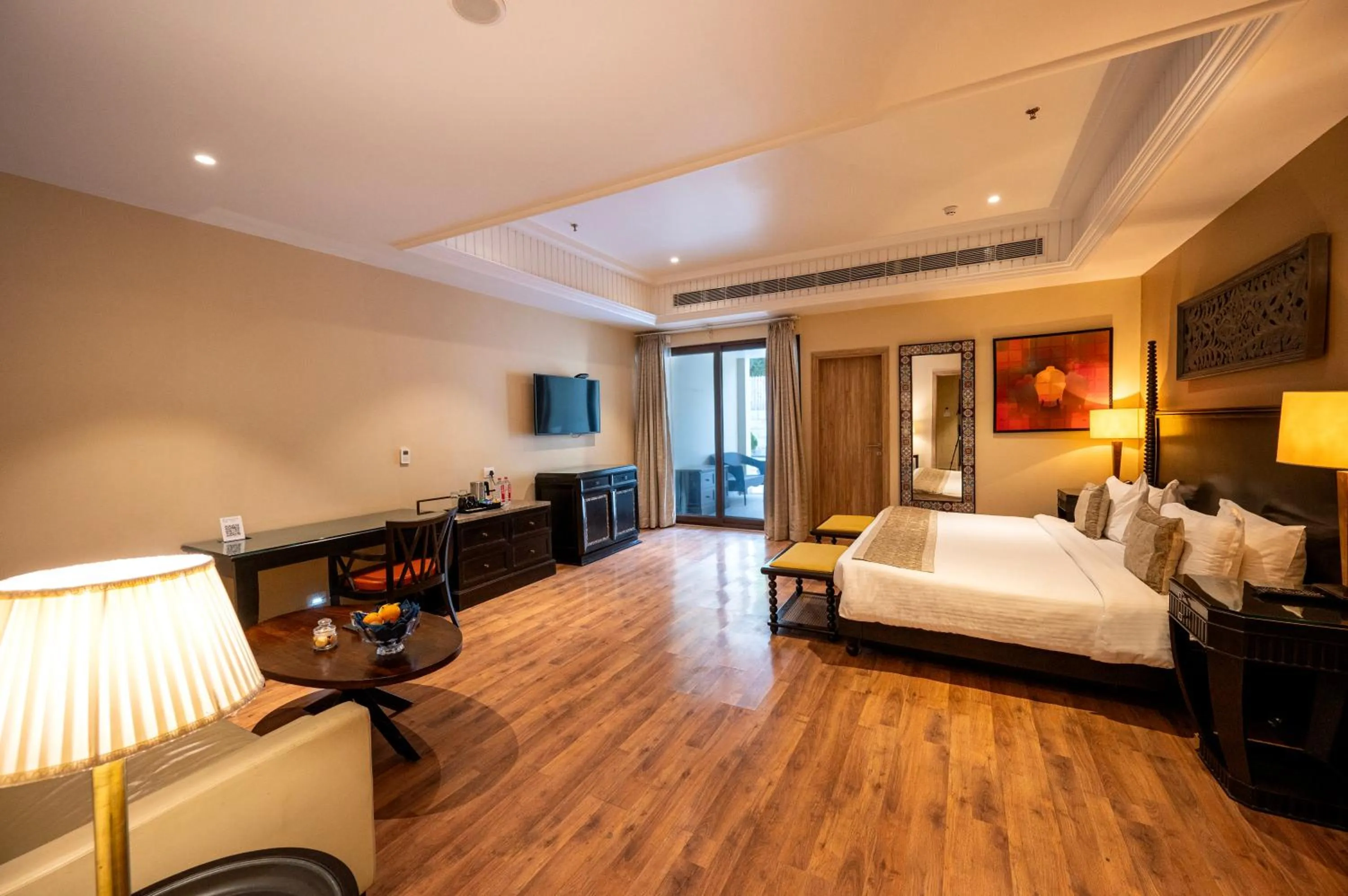 Bed in Essentia Luxury Resort & Spa Udaipur