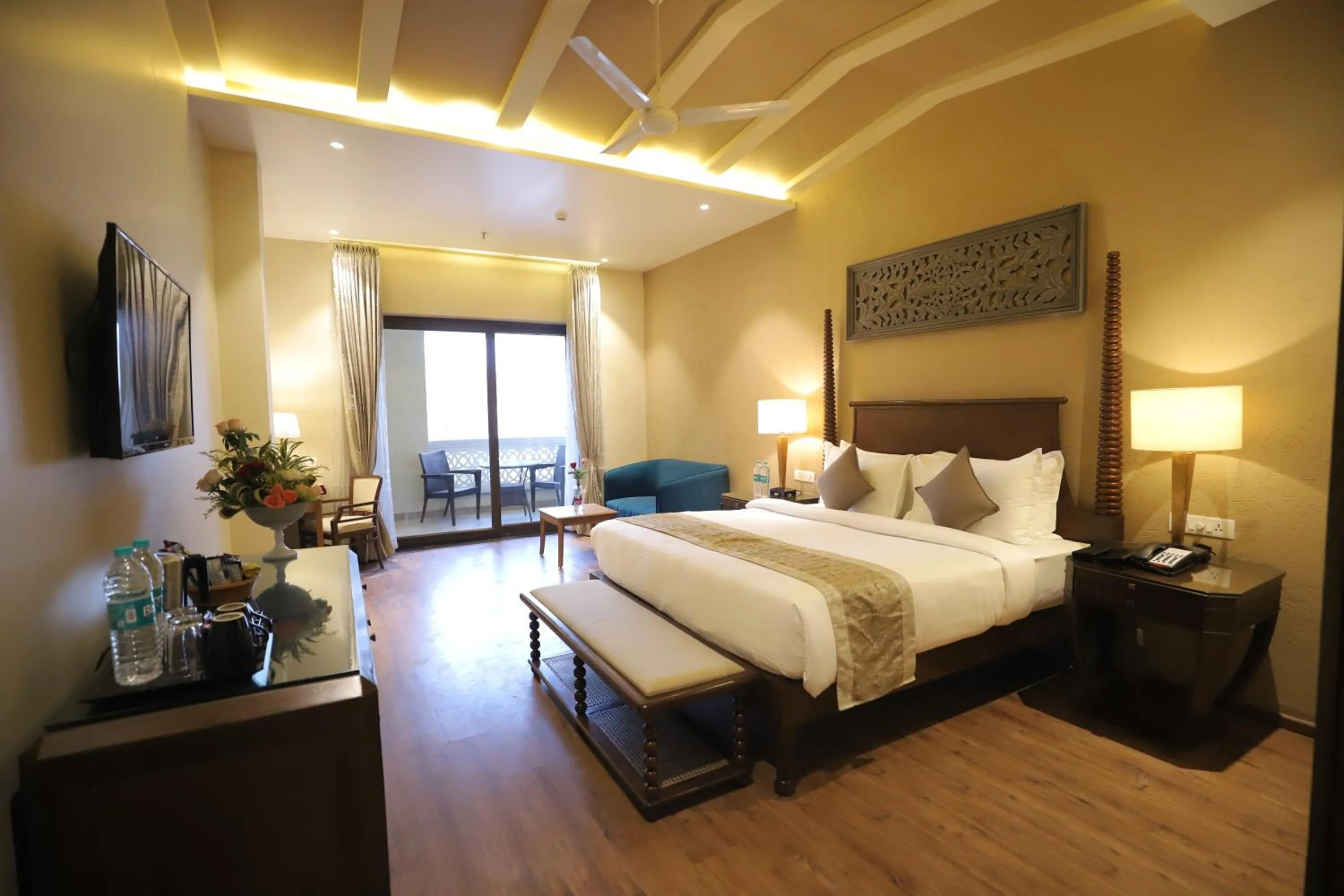 Bed in Essentia Luxury Resort & Spa Udaipur