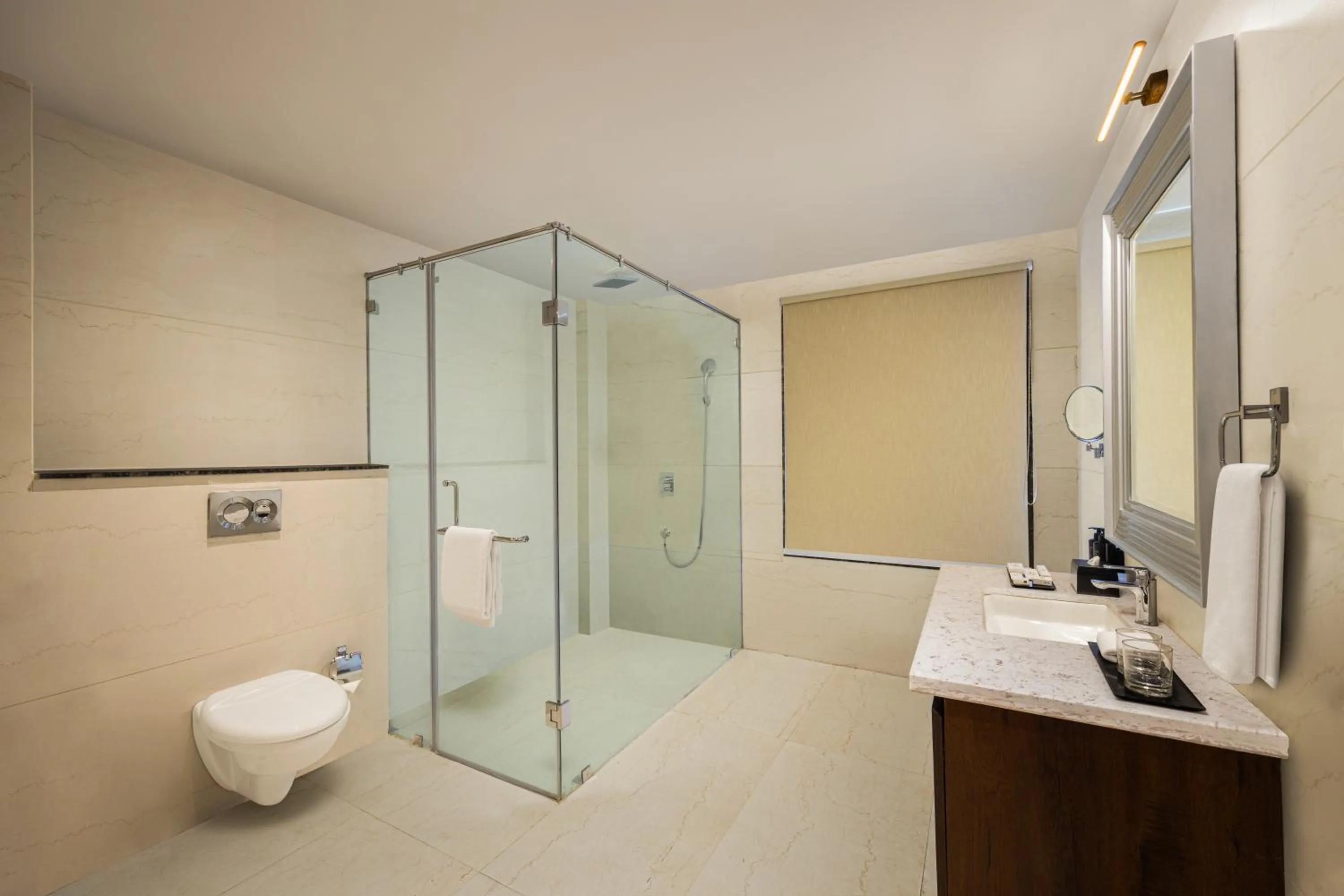 Shower in Essentia Luxury Resort & Spa Udaipur
