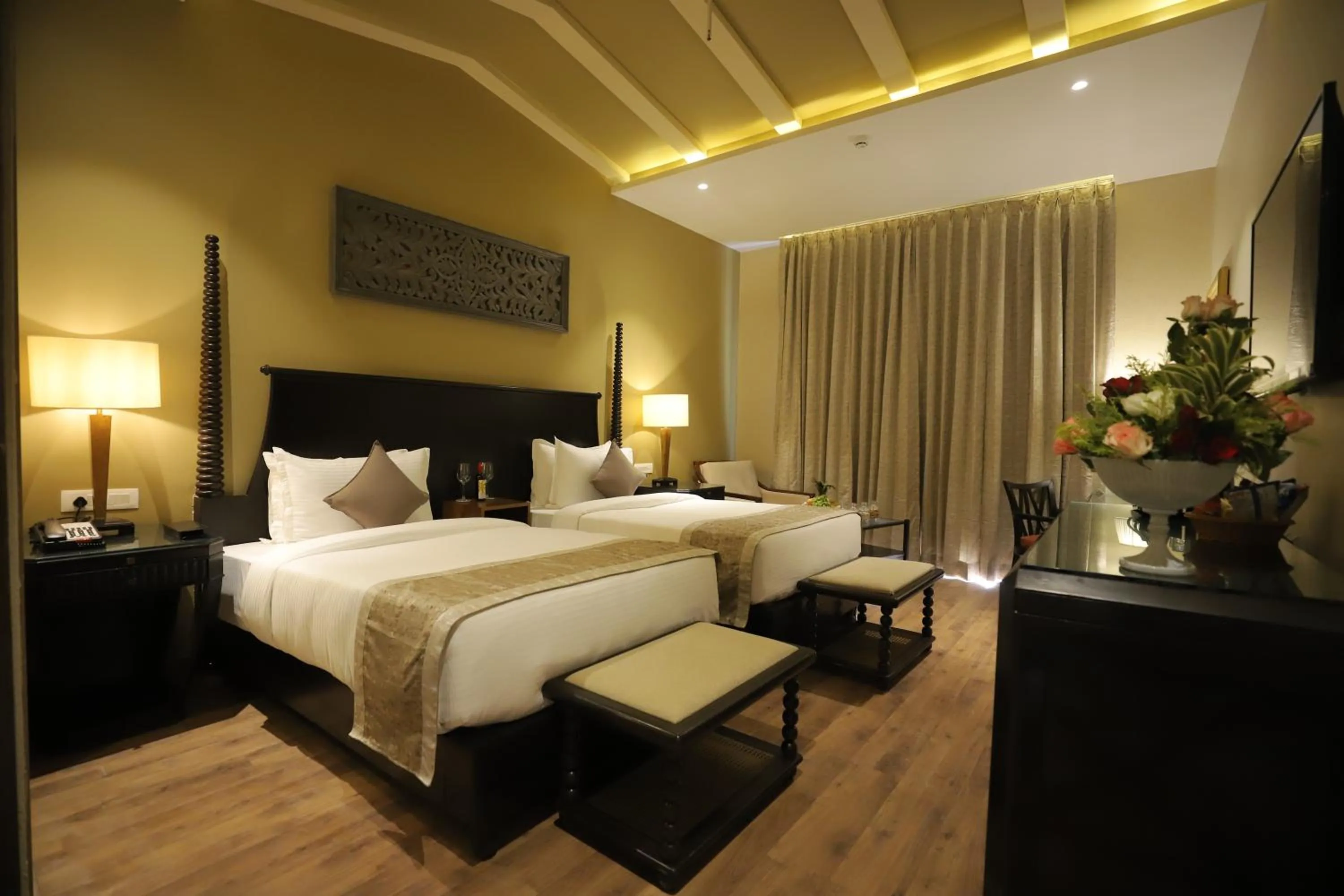 Bed in Essentia Luxury Resort & Spa Udaipur