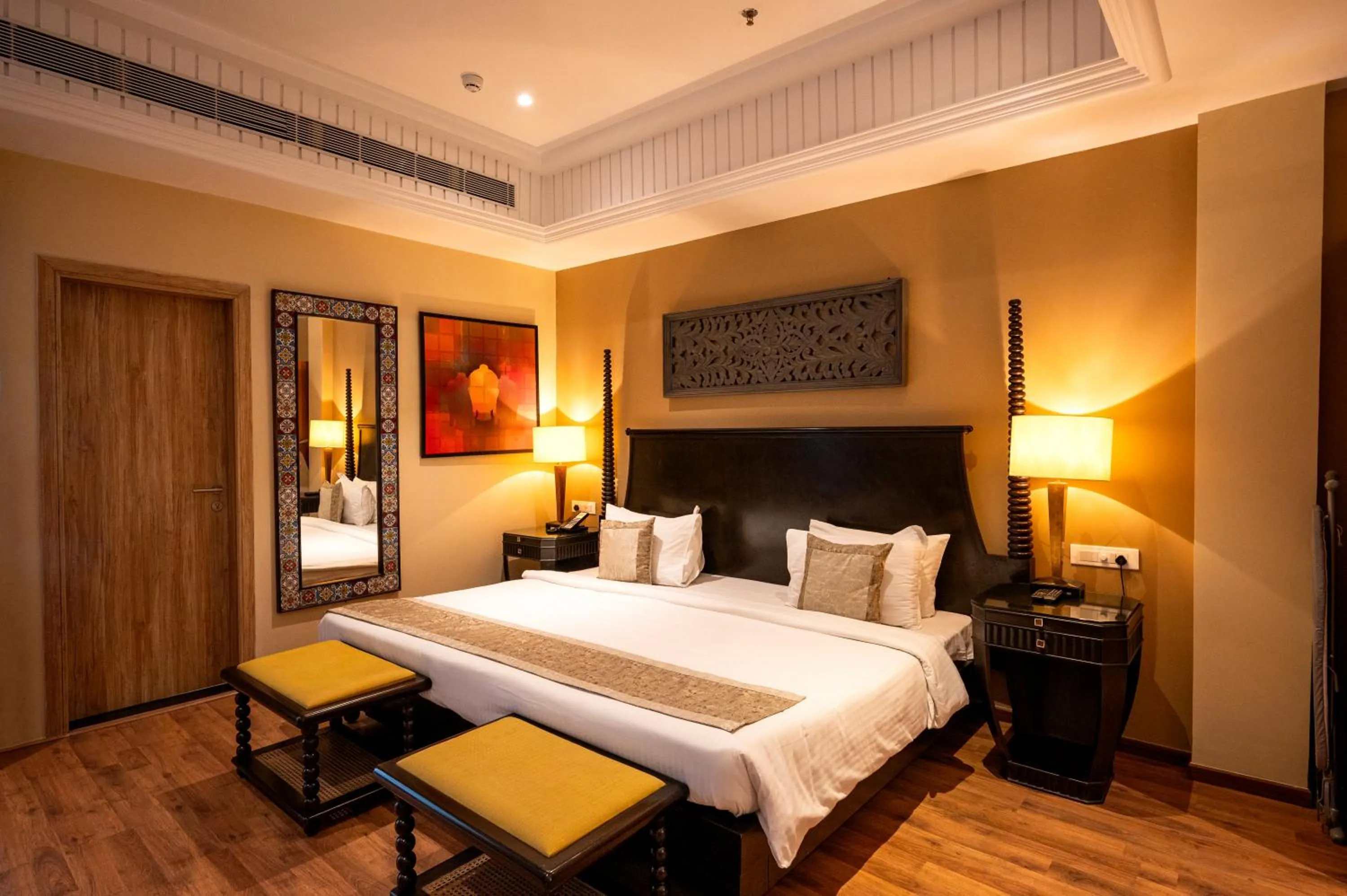 Bed in Essentia Luxury Resort & Spa Udaipur