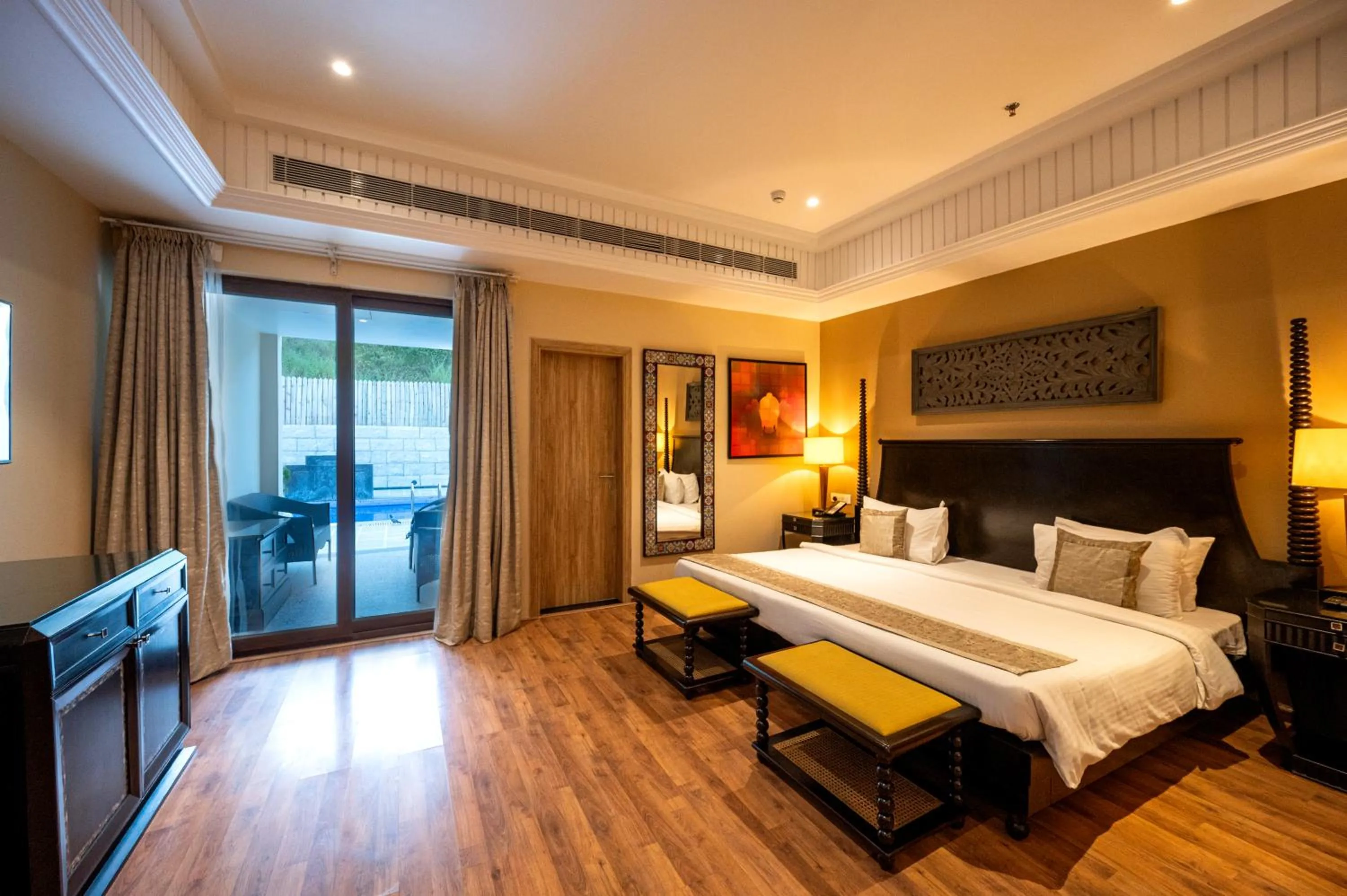 Bed in Essentia Luxury Resort & Spa Udaipur