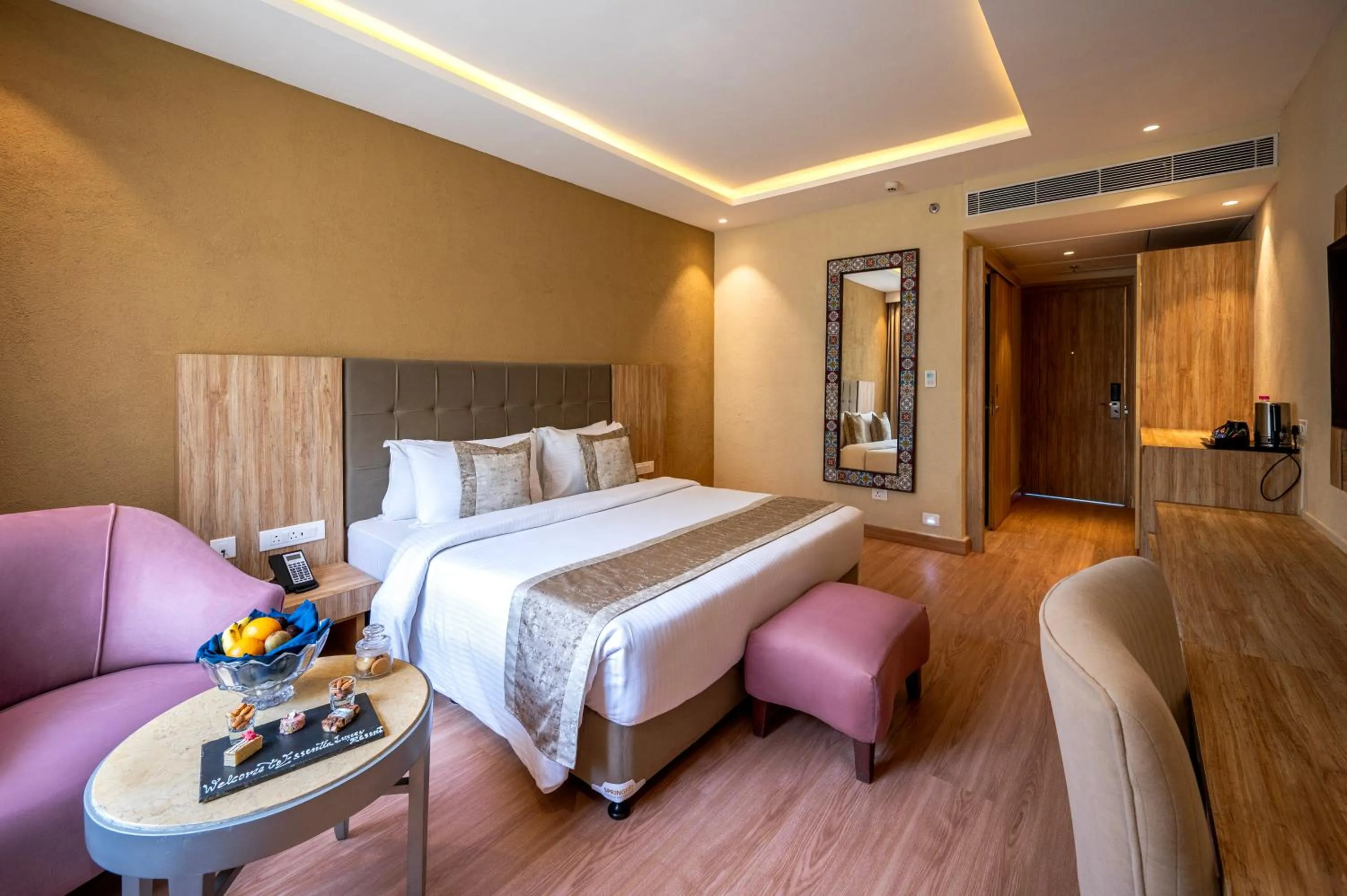 Bed in Essentia Luxury Resort & Spa Udaipur