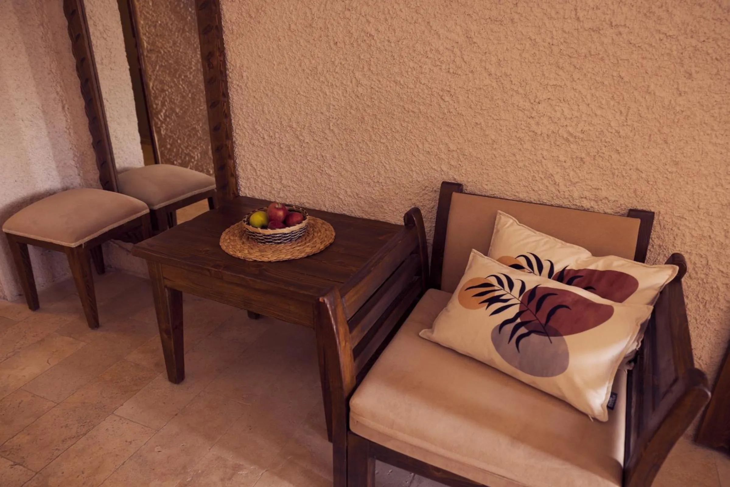 Seating area in Göreme Stone Age