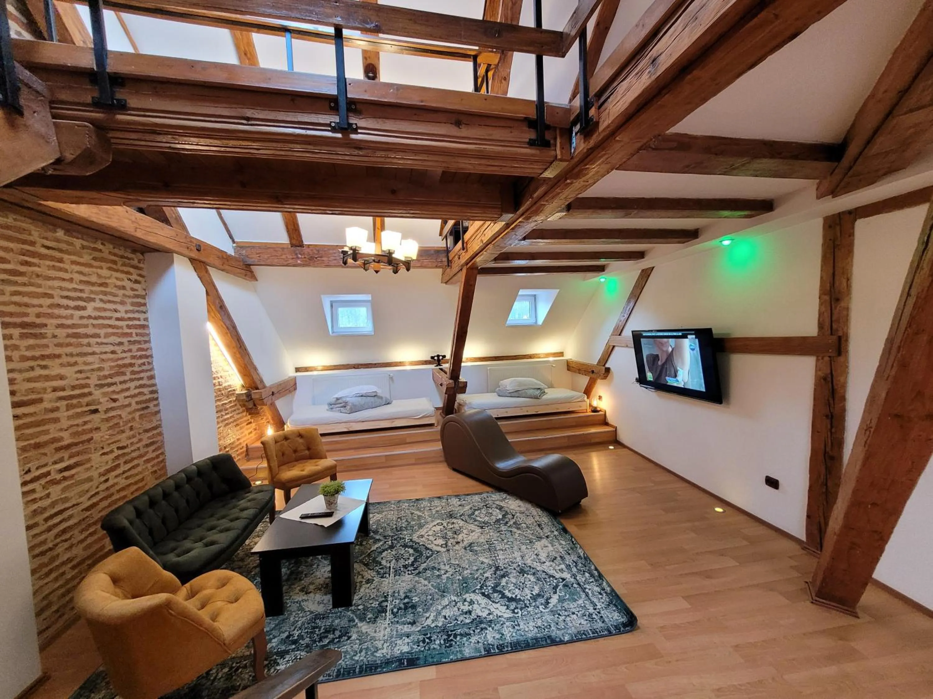 Seating area in Main Square Apartments & More