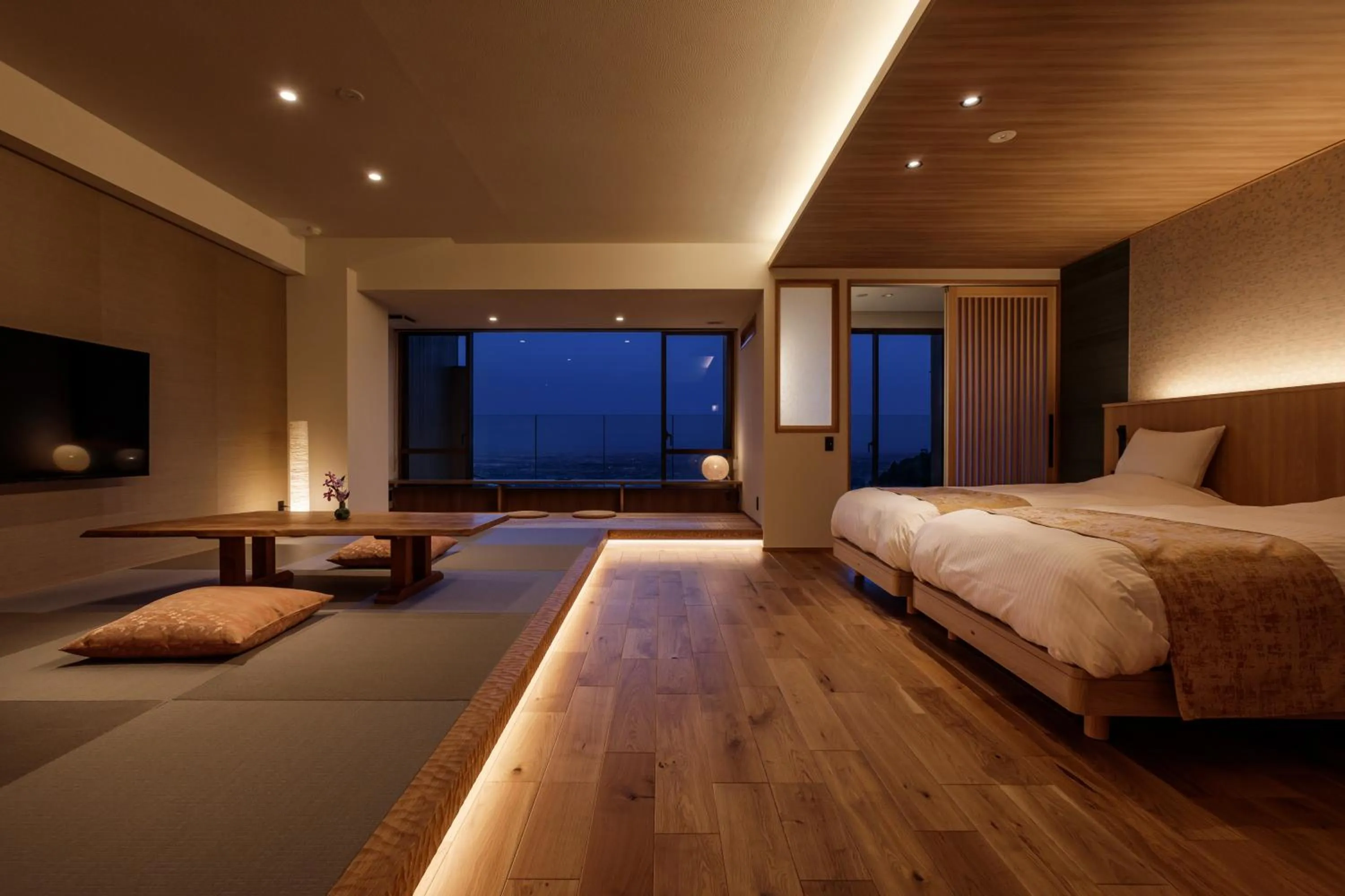 Living room, Bed in Takimotokan Yuki No Sato