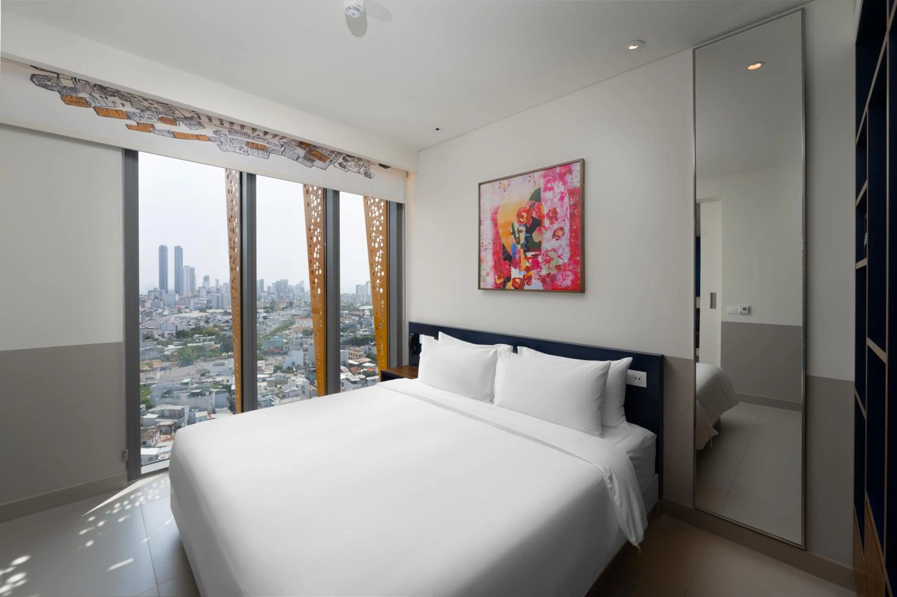 View (from property/room), Bed in Wink Hotel Can Tho Ninh Kieu Wharf - 24hrs Stay & Rooftop Pool Bar