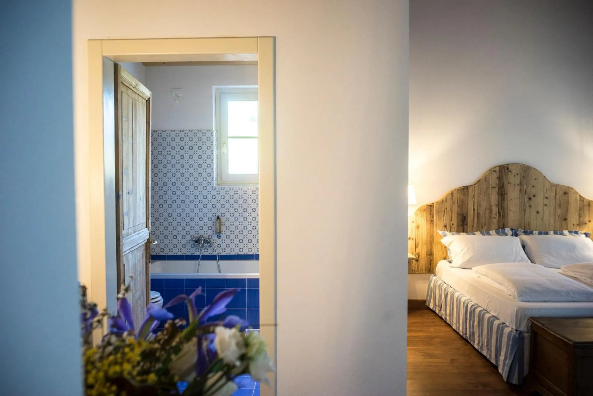 Bathroom, Bed in La Vineria di San Mattia