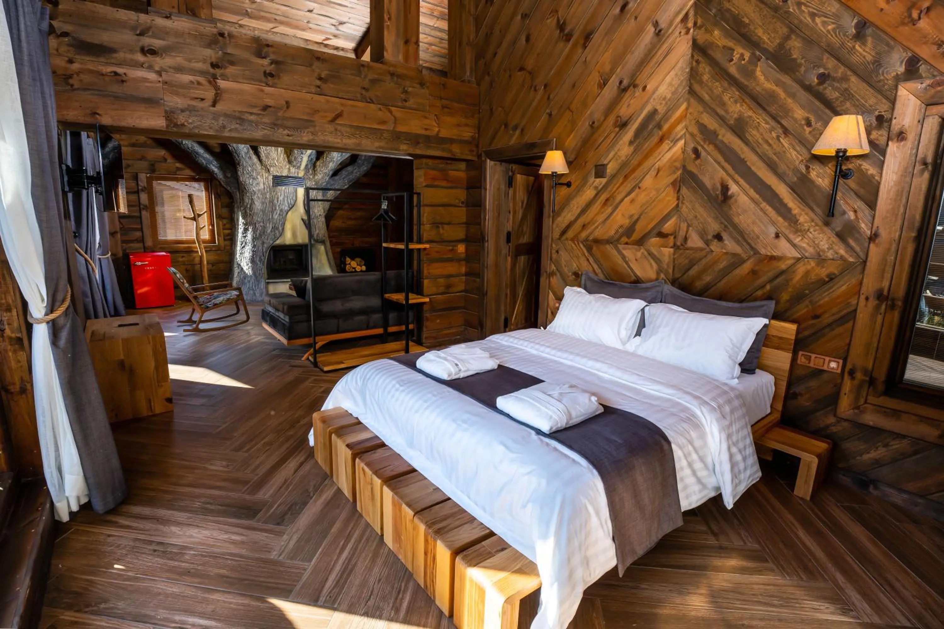 Bed in Bİ ABANT MASALI VİLLAGE HOTEL