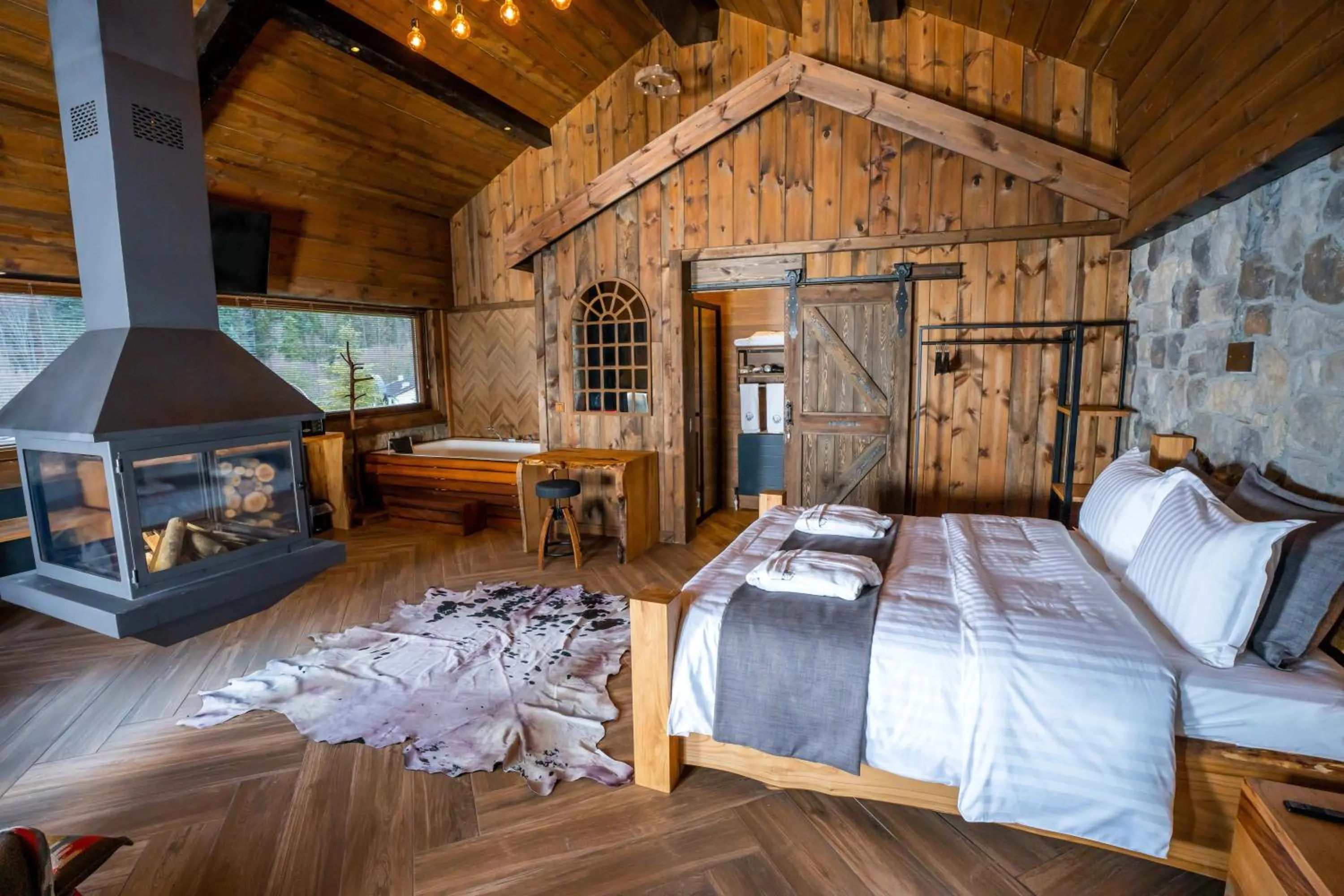 Bed in Bİ ABANT MASALI VİLLAGE HOTEL