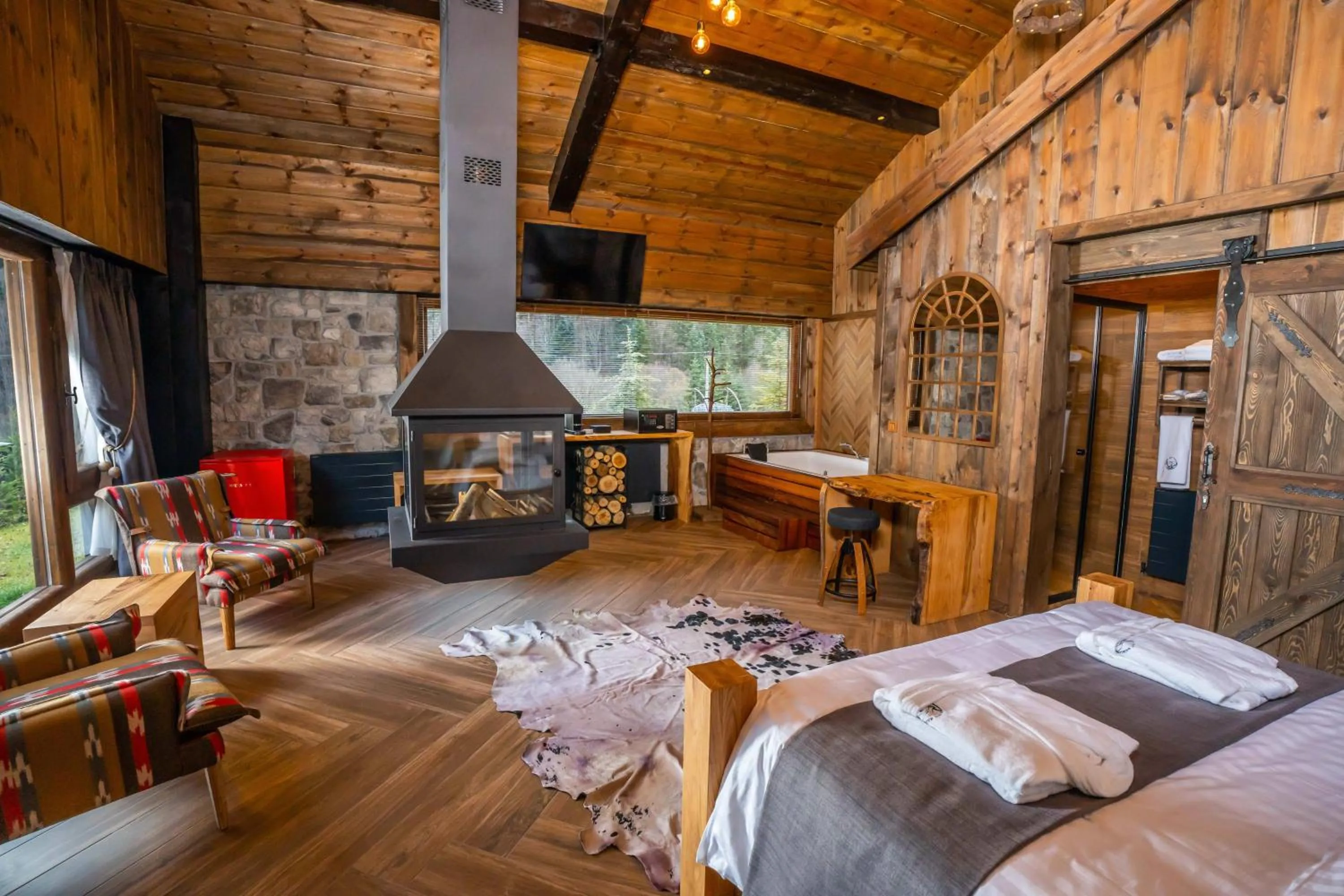 Bed in Bİ ABANT MASALI VİLLAGE HOTEL