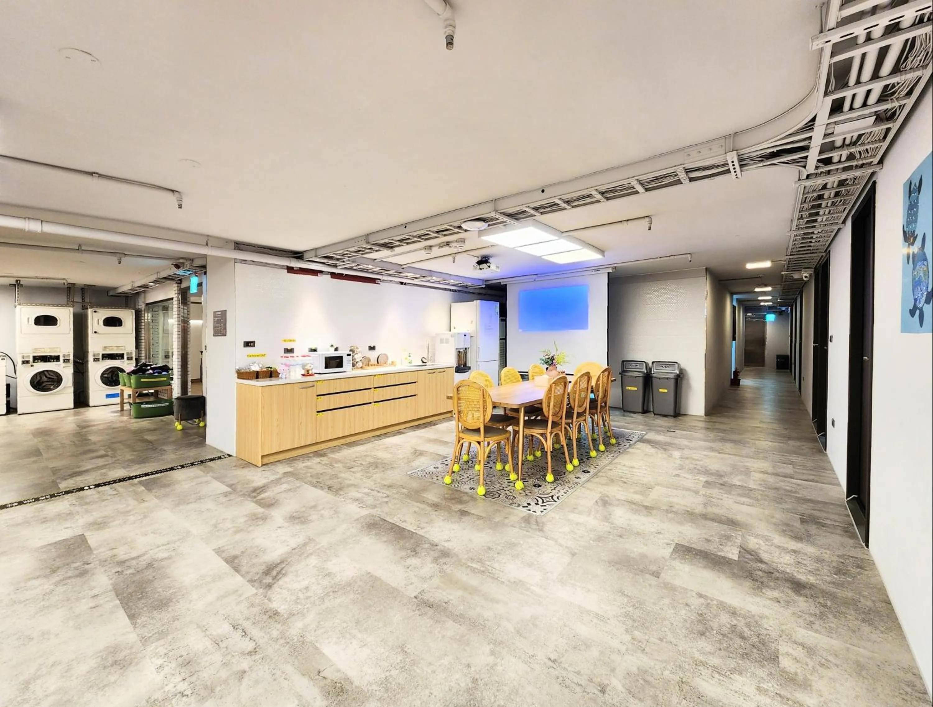 Seating area in Just Live Hostel