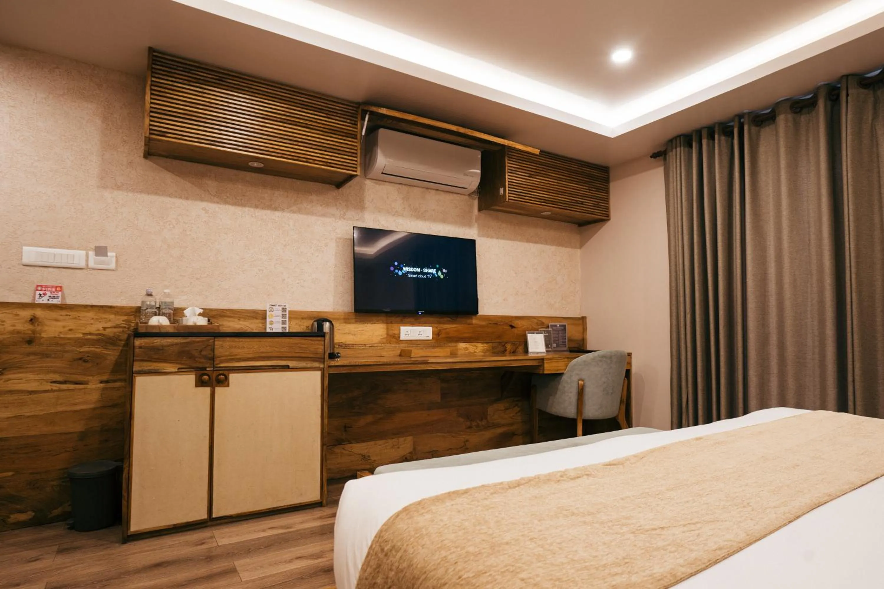 Photo of the whole room, Bed in HOTEL BHRIKUTI TARA