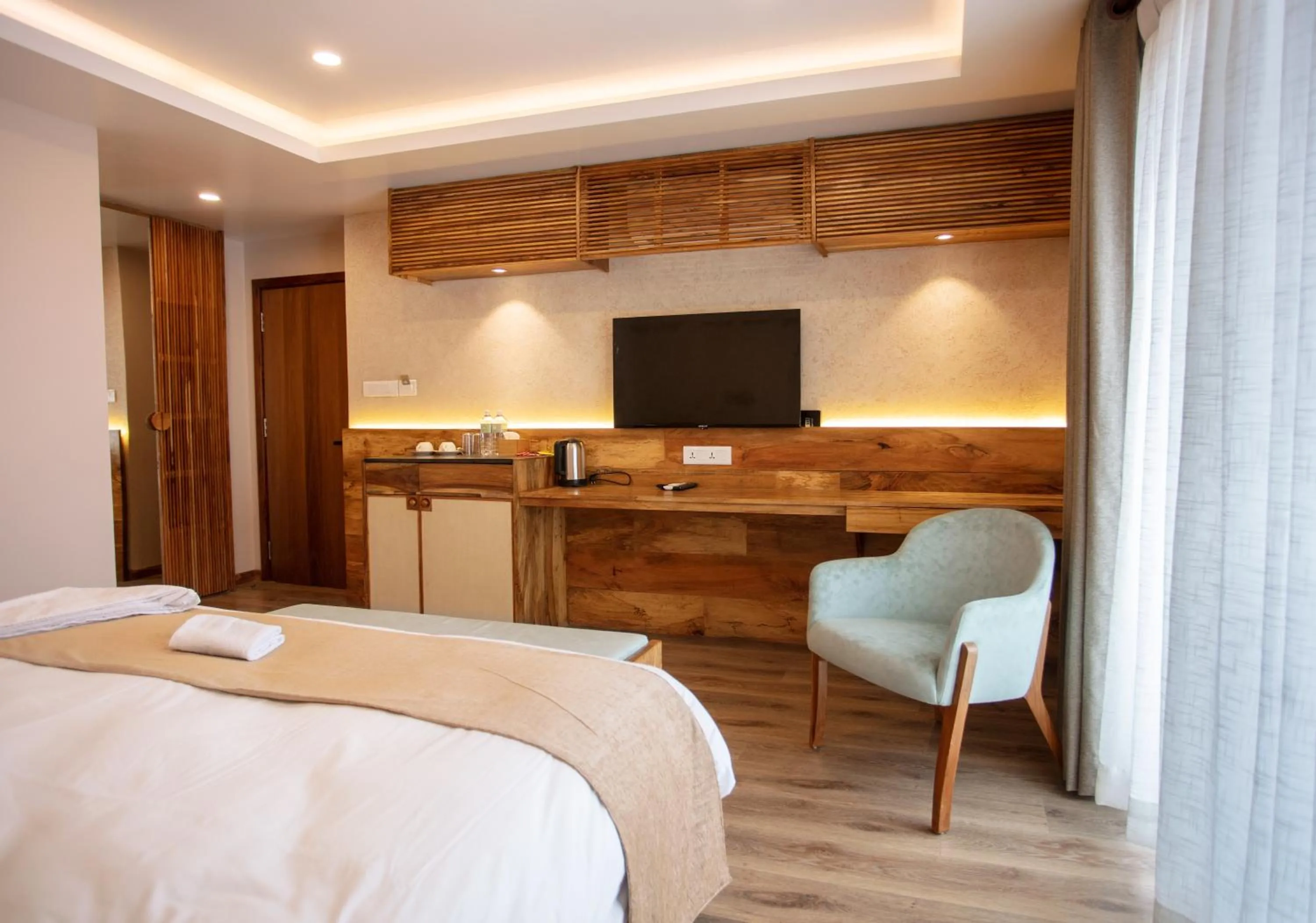 TV and multimedia, Bed in HOTEL BHRIKUTI TARA