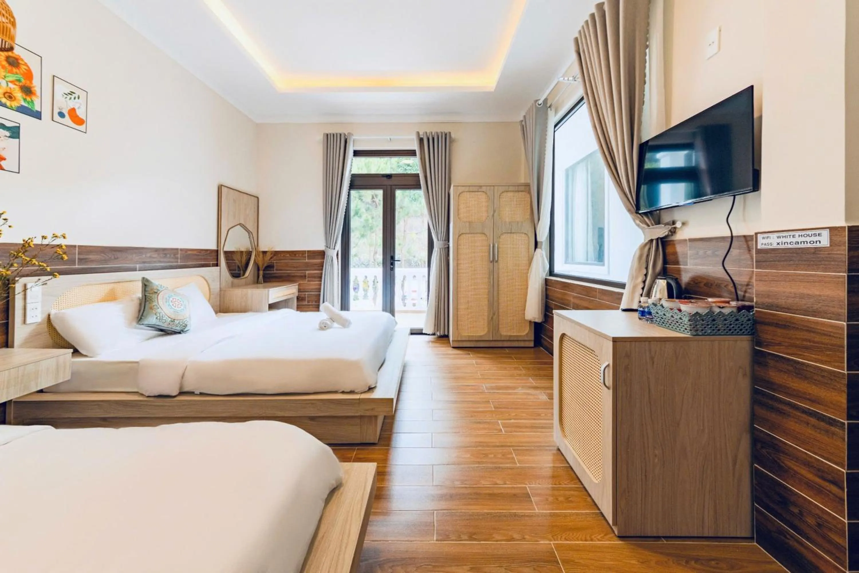 Bed in White Villa Đà Lạt