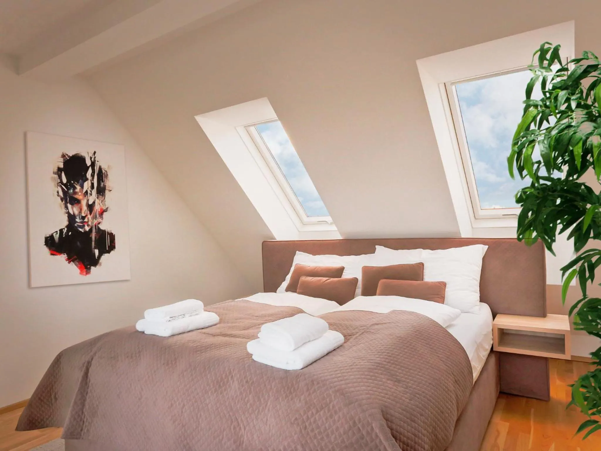 Bedroom in Penthouse Apartments