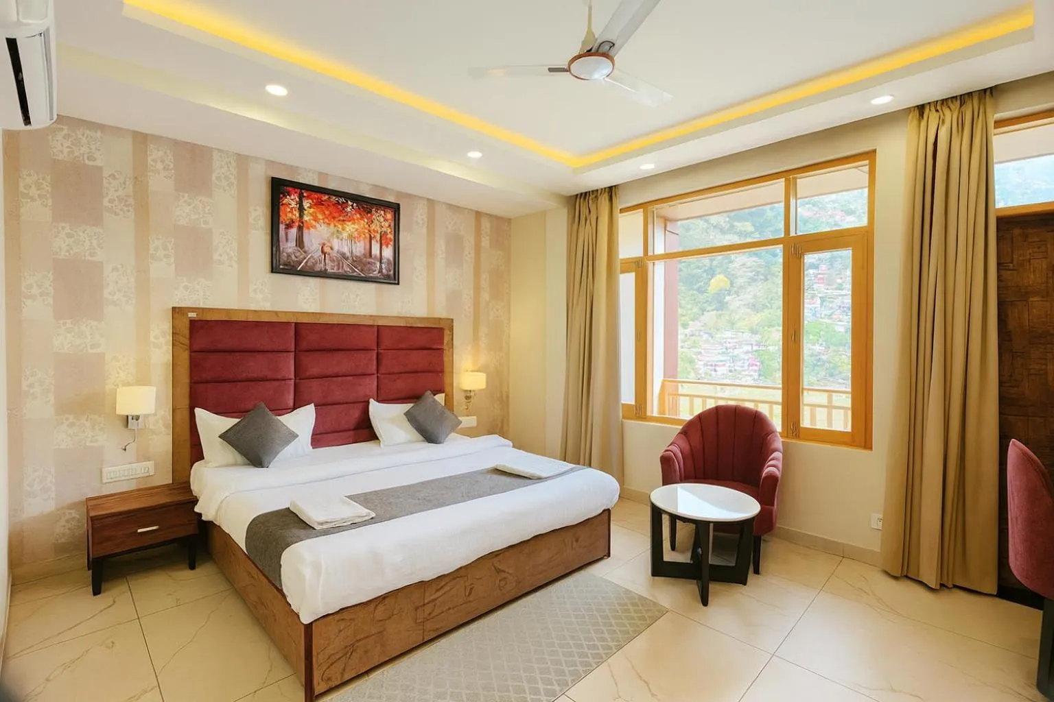 Bedroom in Hotel Pawan Regency- Best Mountain View Hotel In McLeodganj