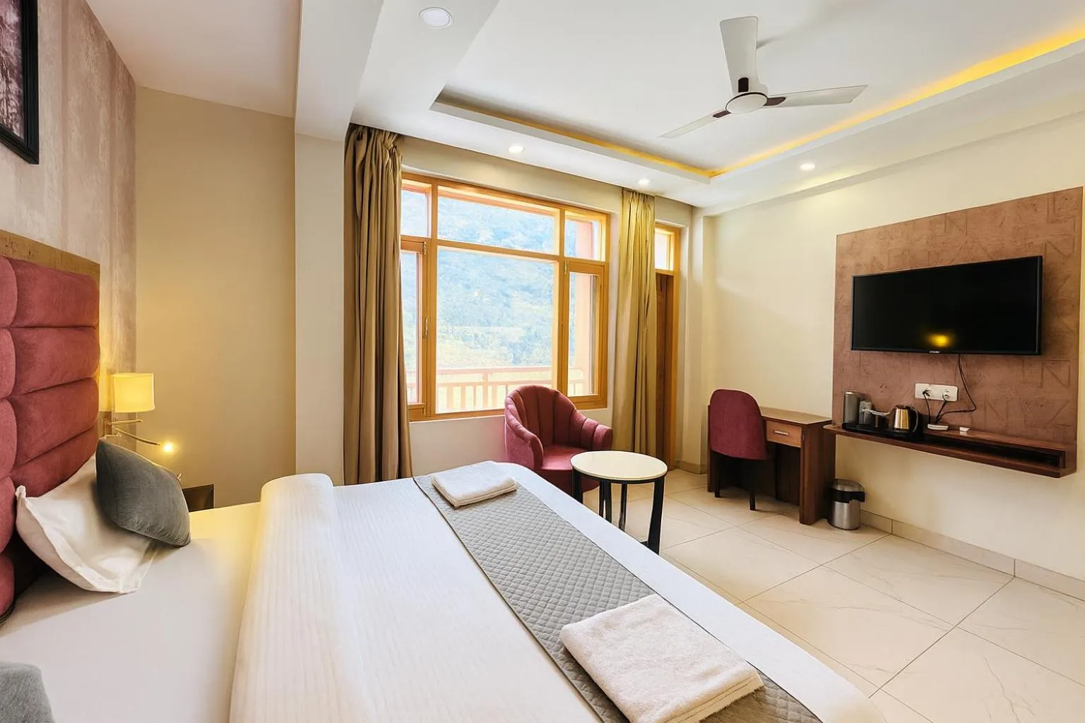 Bedroom in Hotel Pawan Regency- Best Mountain View Hotel In McLeodganj