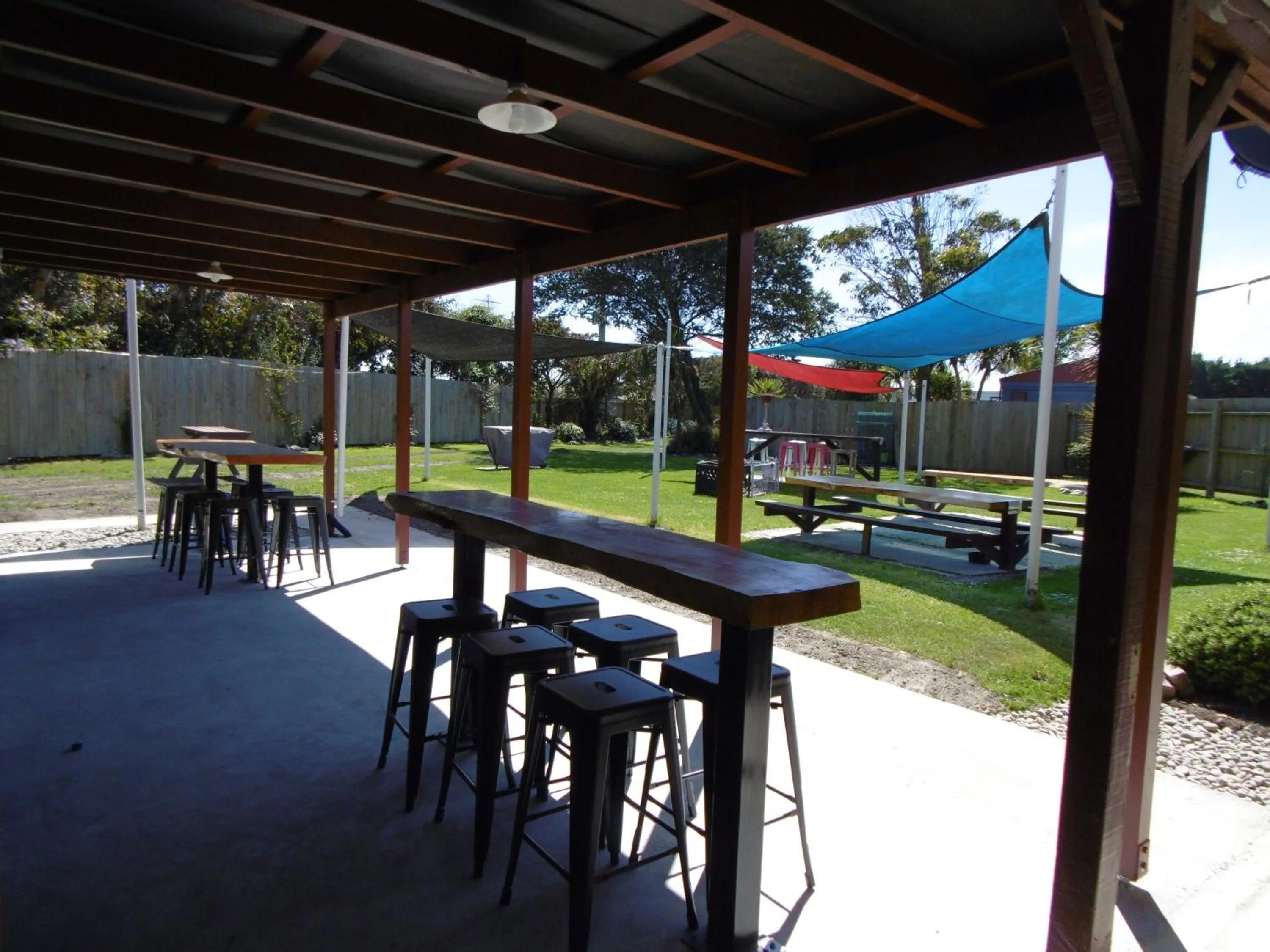 BBQ facilities in Glenavys Waitaki River Motor Camp