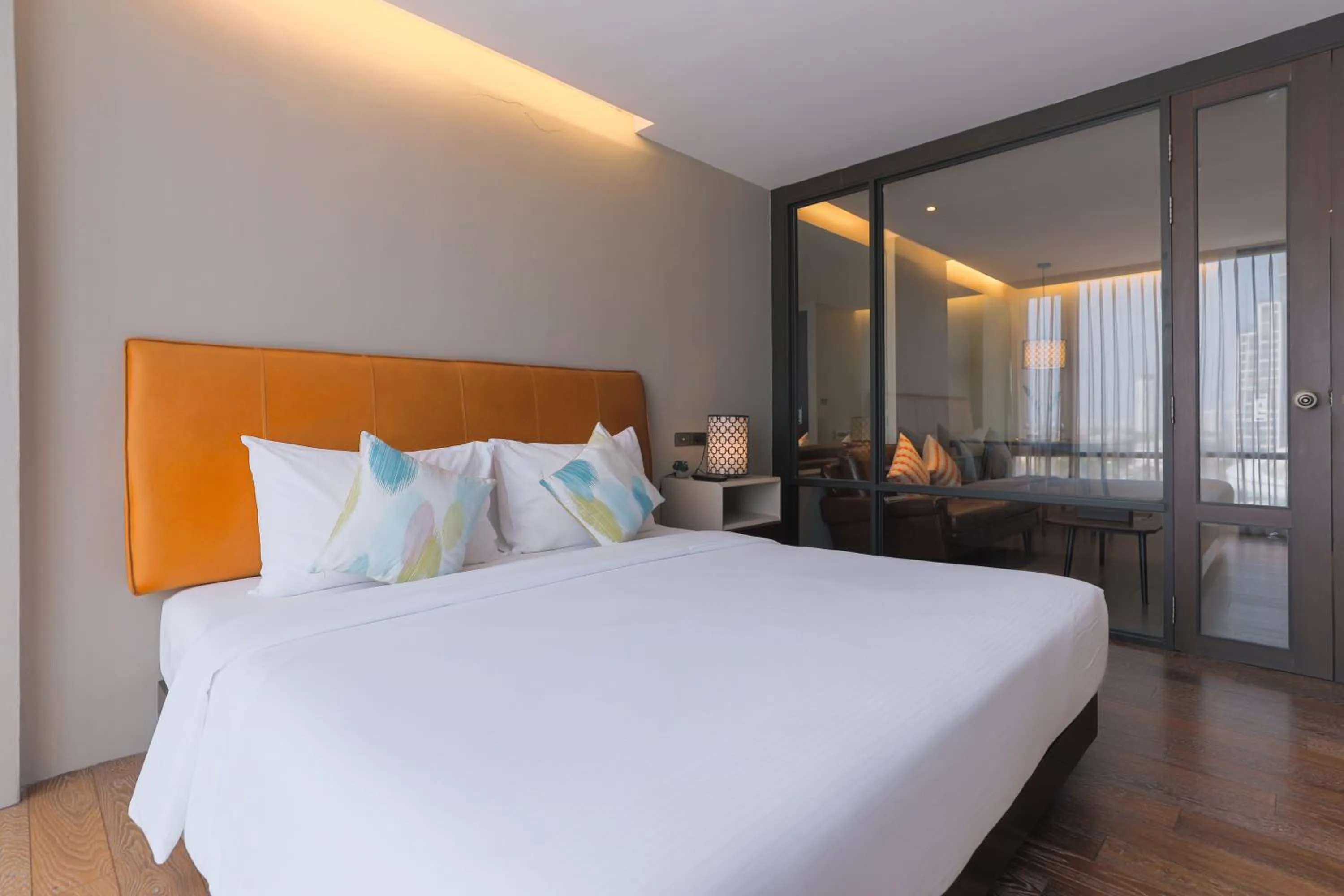 Bed in Balcony Courtyard Sriracha Hotel & Serviced Apartments