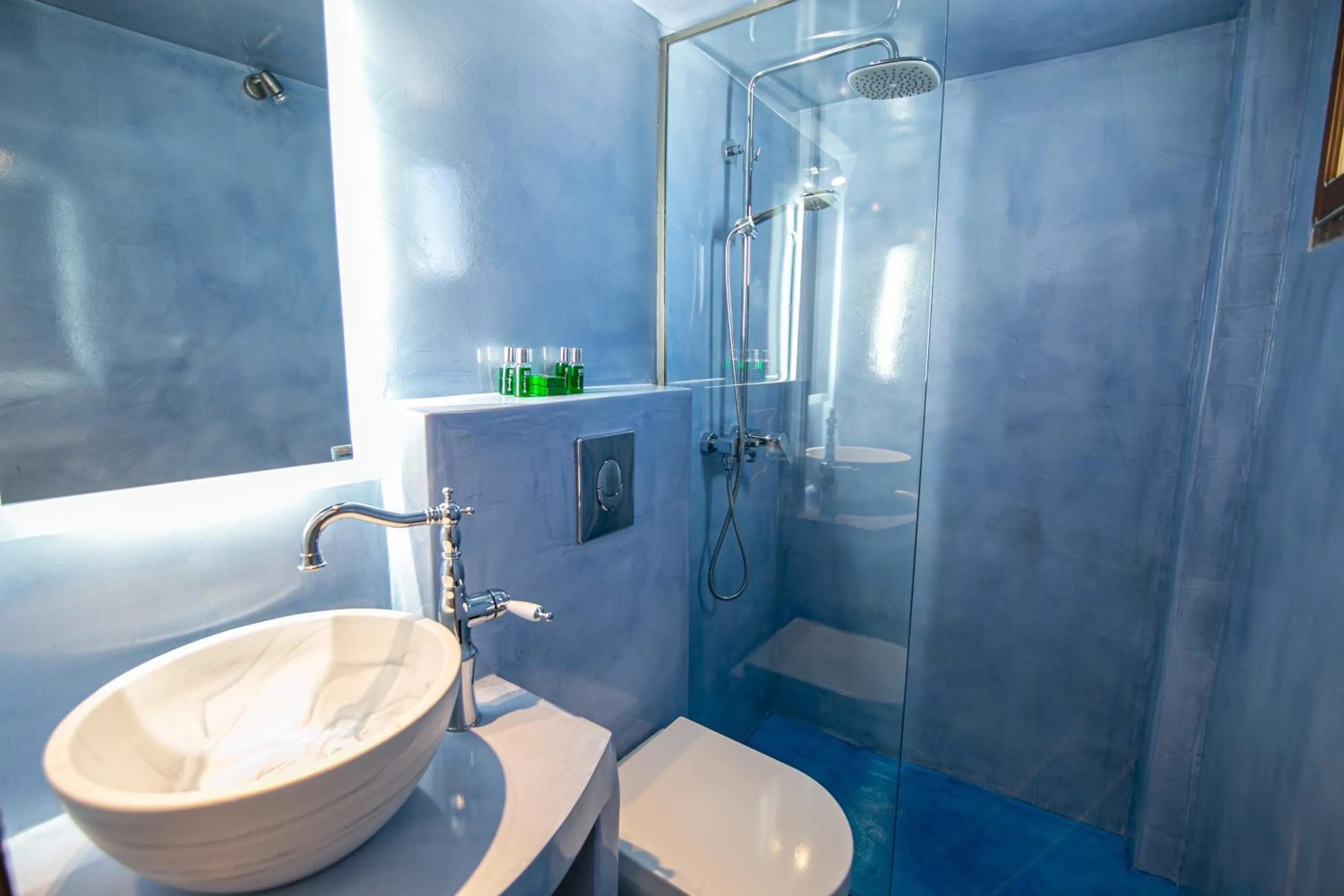 Shower in Stelios Rooms