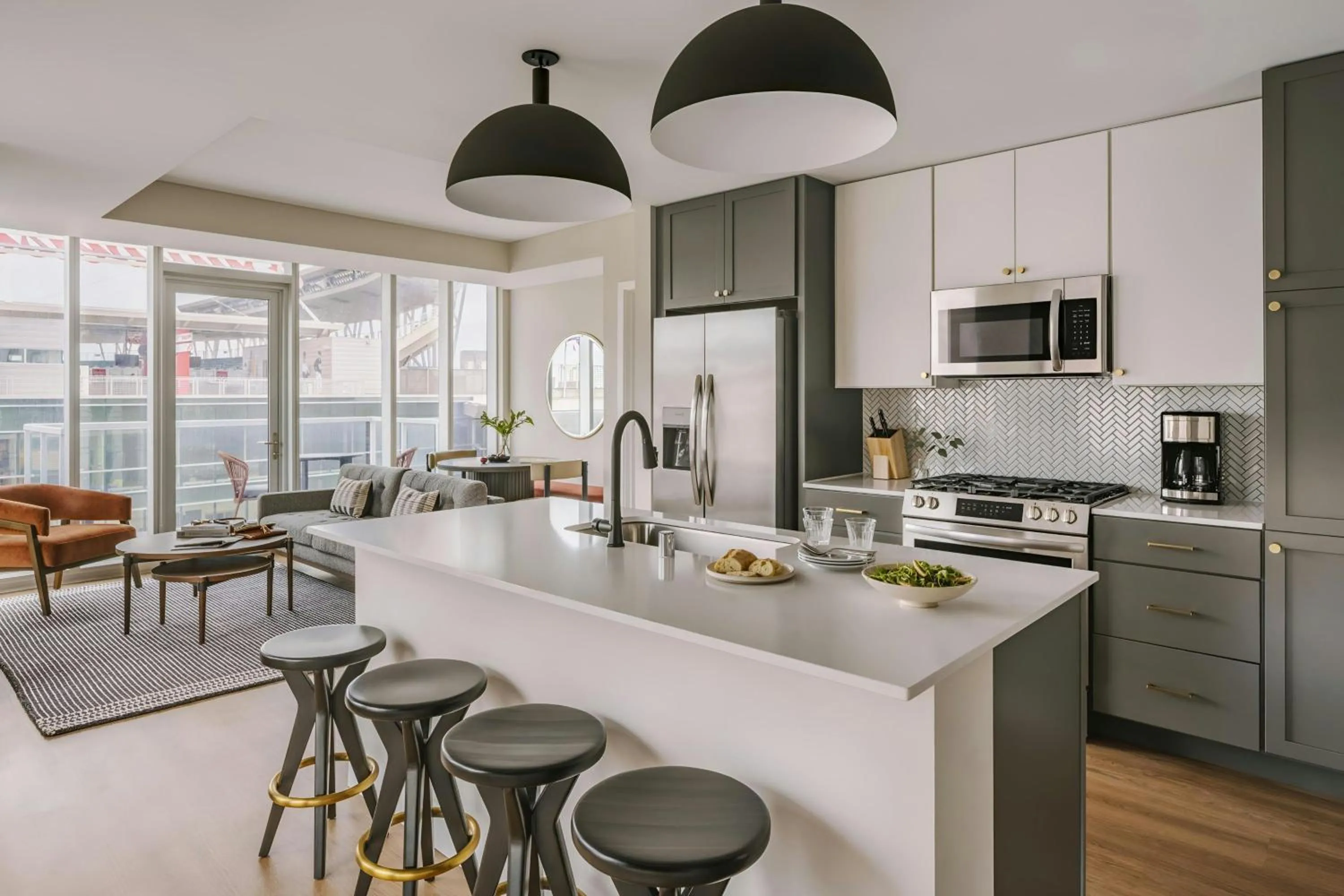 Kitchen or kitchenette in Sonder by Marriott Bonvoy North Loop Green Apartments North Loop