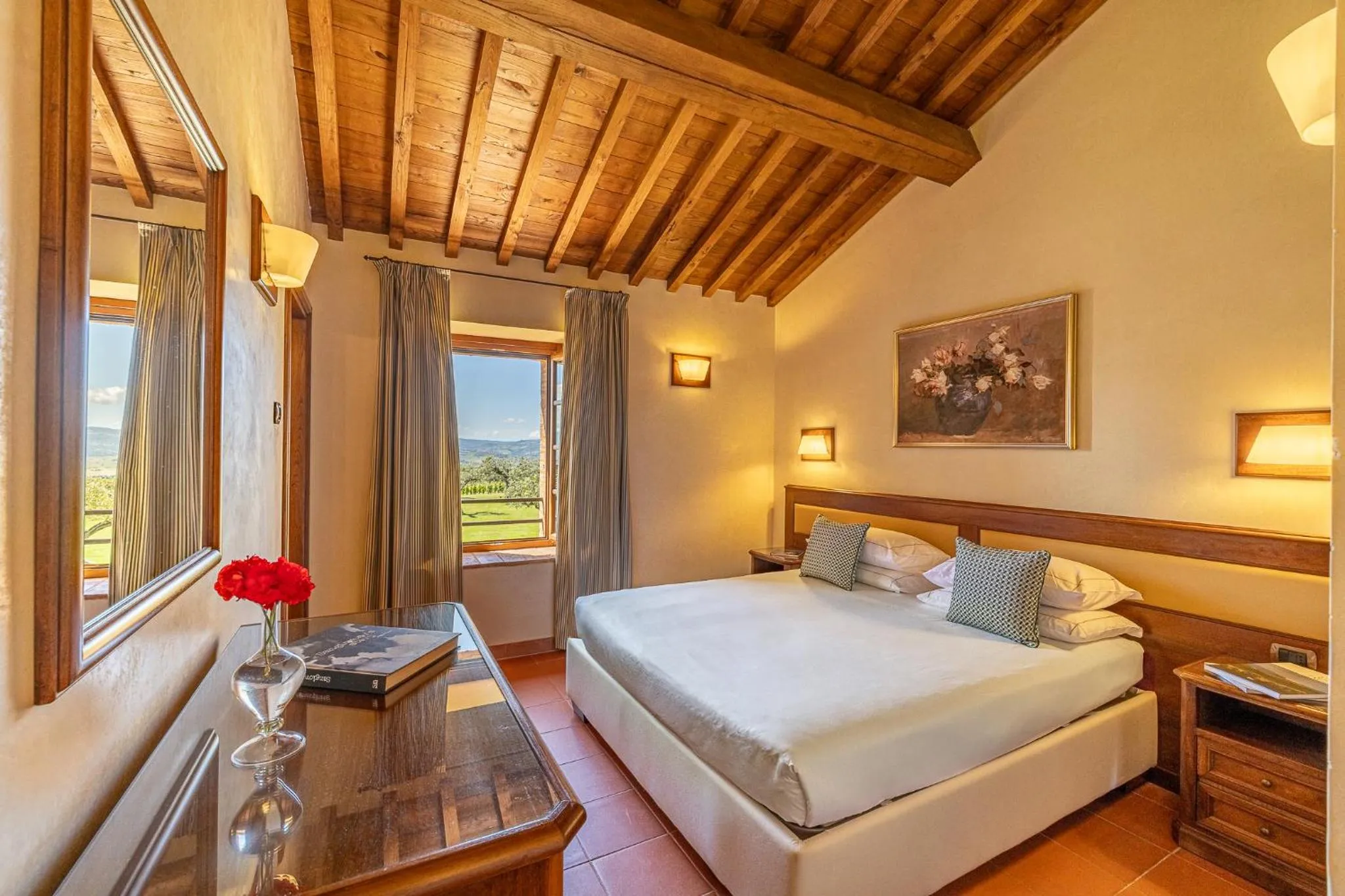 View (from property/room), Bed in Wine Relais In Montecucco - ColleMassari Hospitality