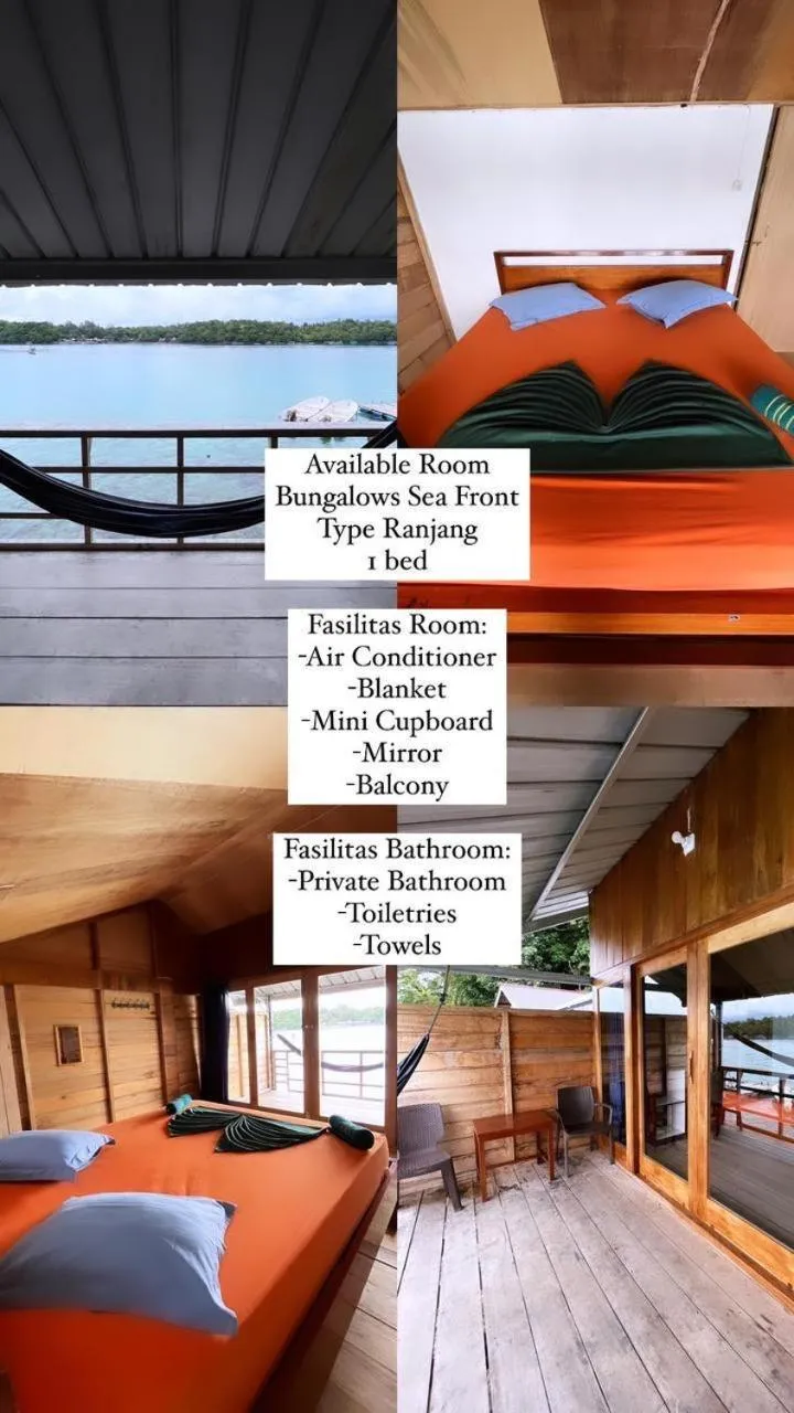 Bed in Olala Bungalows and Restaurant