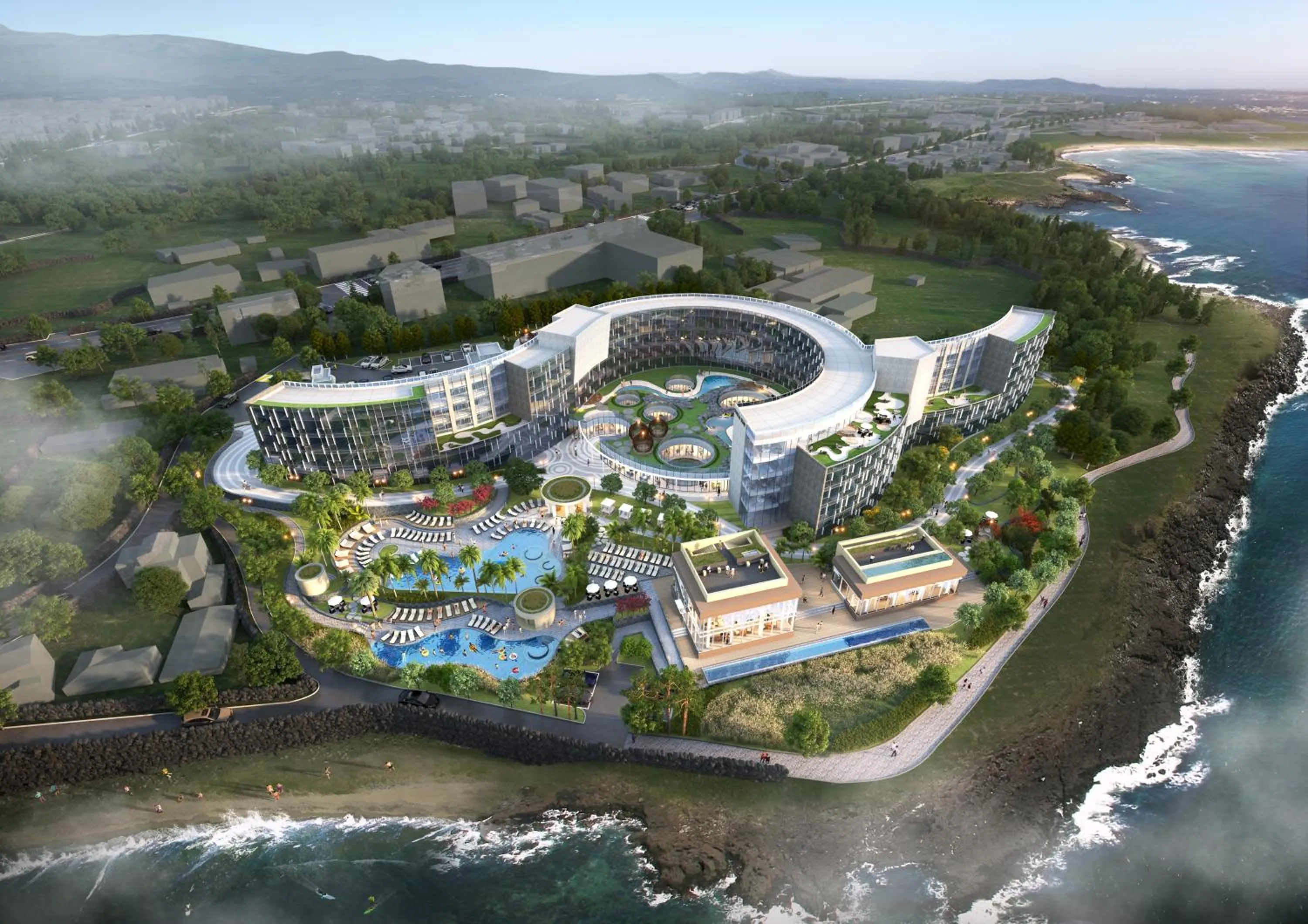 Bird's eye view in Shilla Stay Plus Iho Tewoo Ocean Front