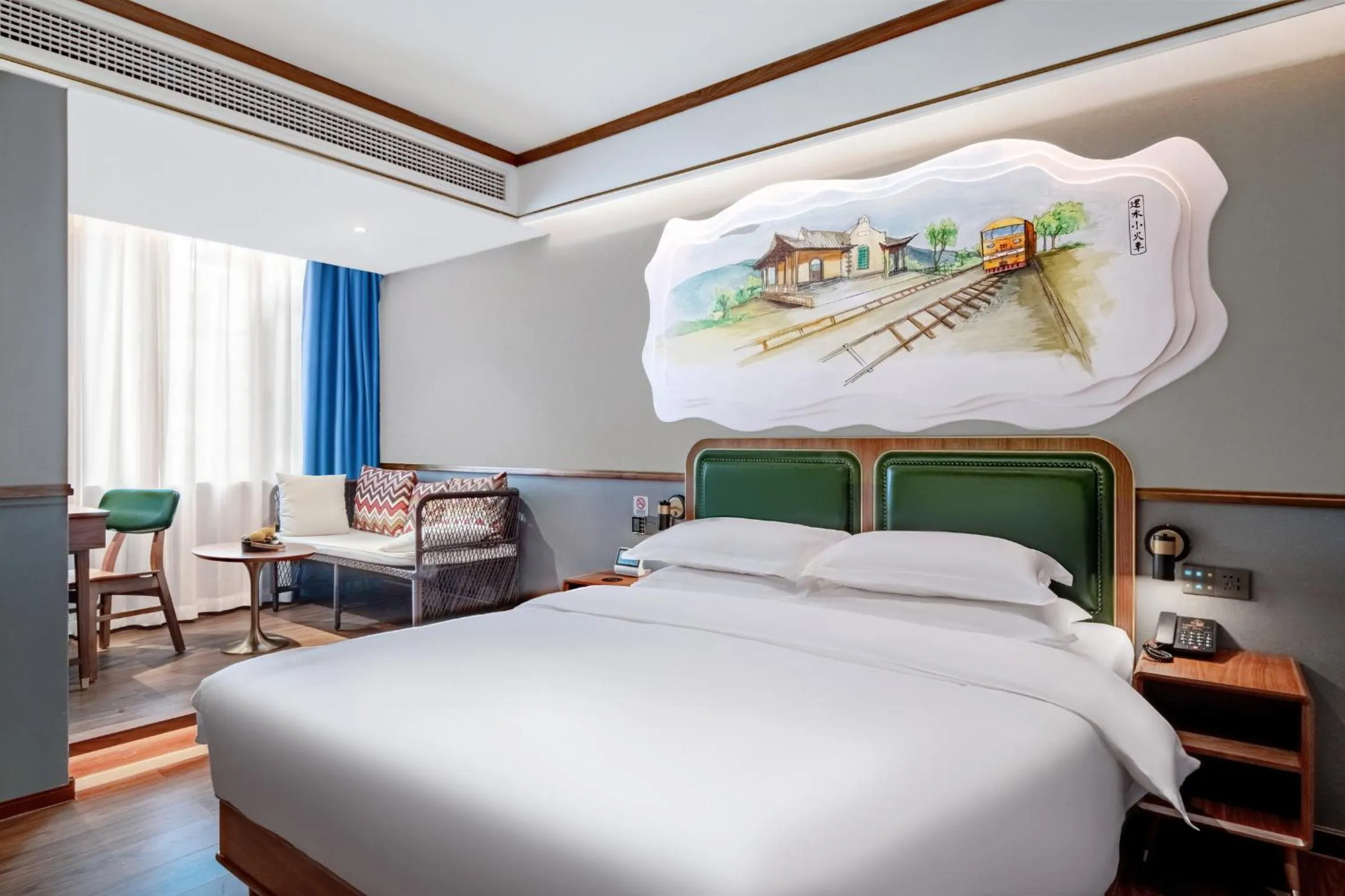 Seating area, Bed in Nostalgia S Hotel Kunming Old Street