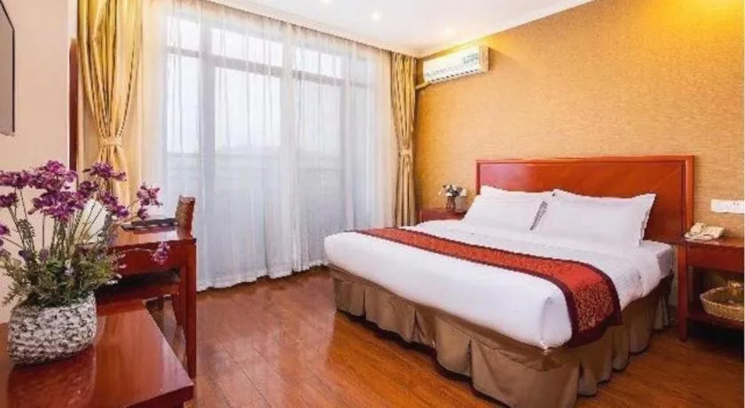 Bed in GreenTree Inn Jiangsu Wuxi Meiyuan Kaiyuan Temple Subway Master Station Express Hotel