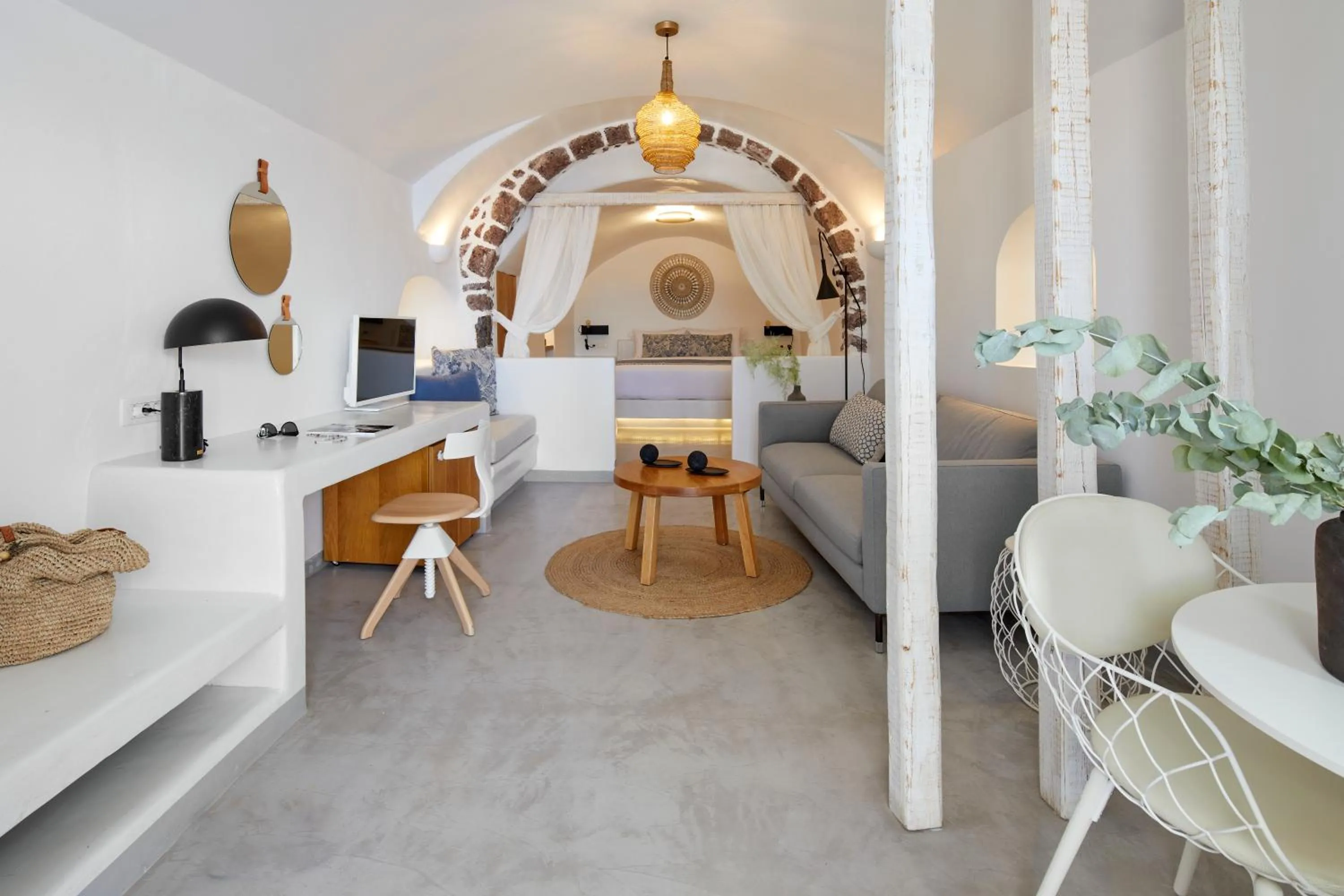 Seating area in Filotera Suites