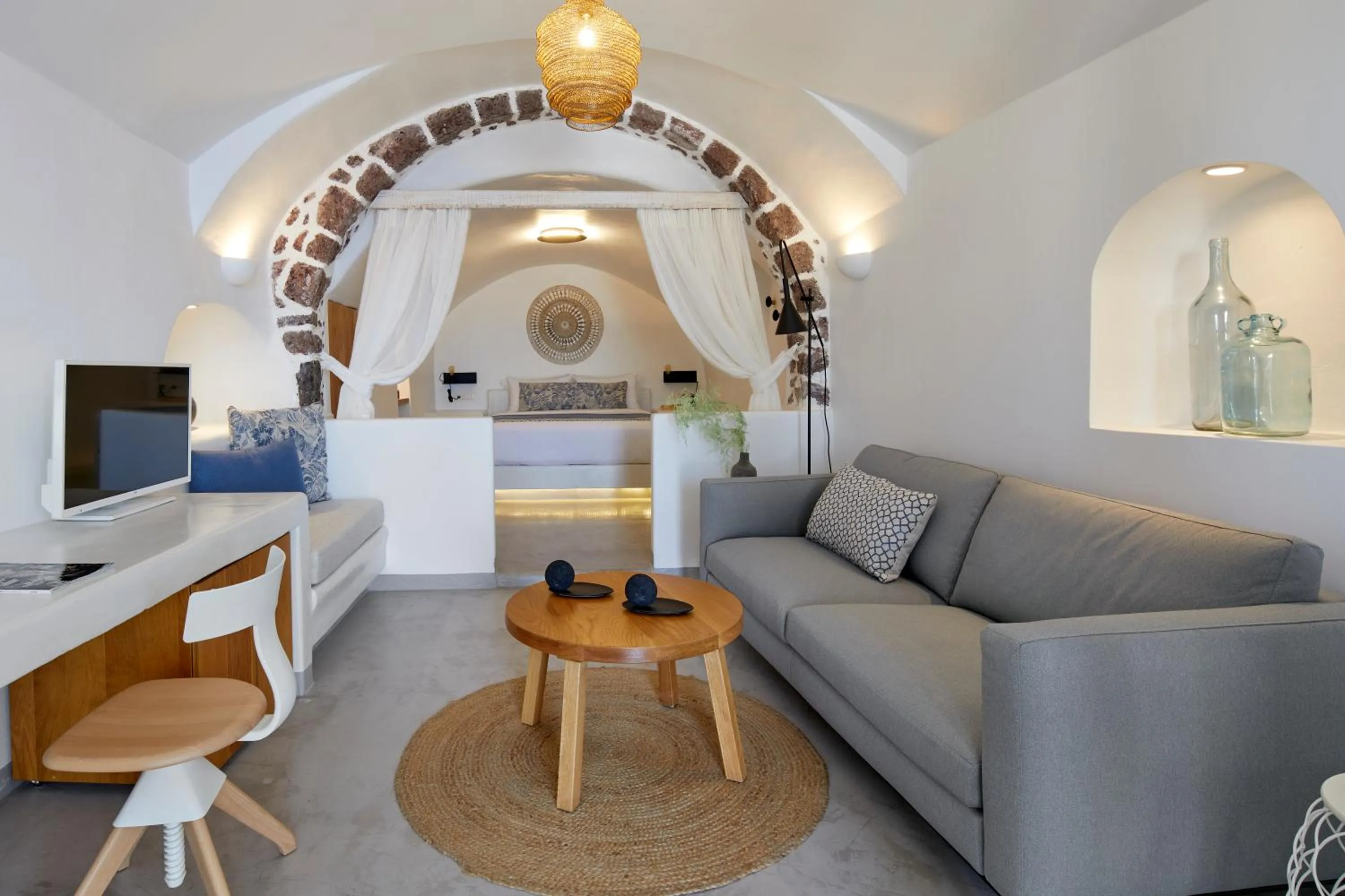 Seating area in Filotera Suites