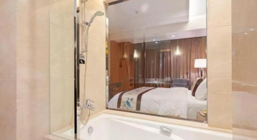 Bed in Qingdao Haidu Hotel