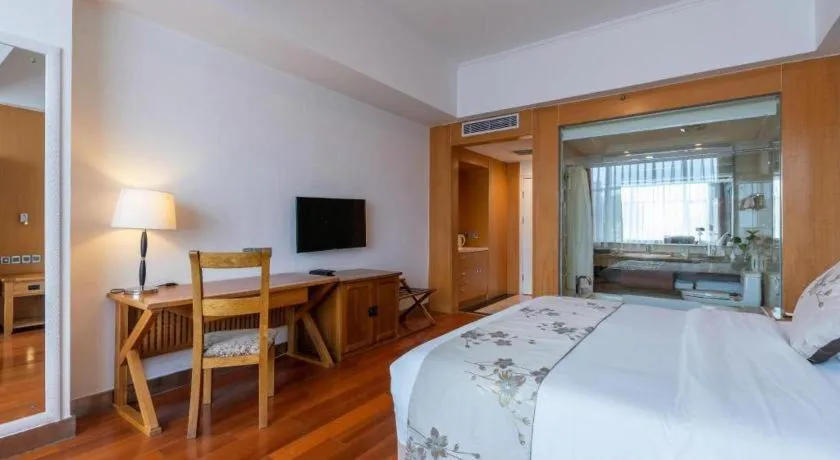 Bed in Qingdao Haidu Hotel