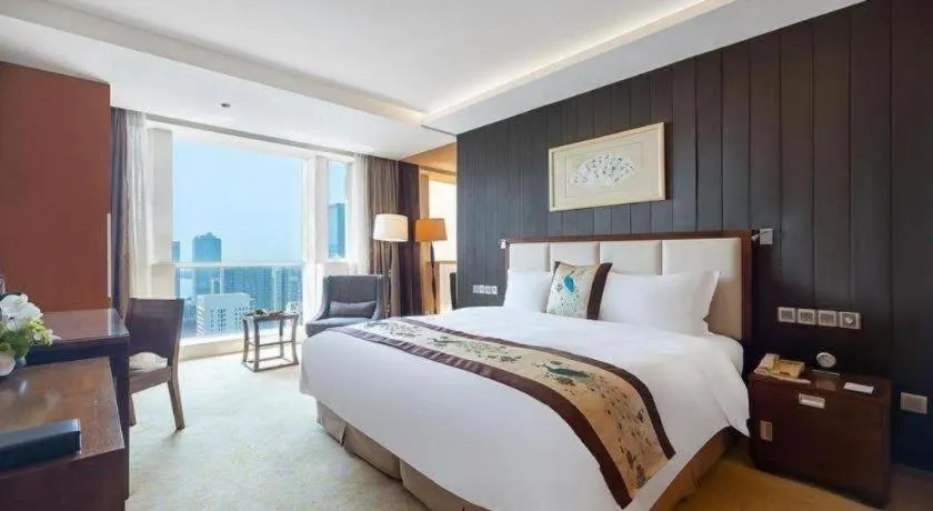 Bed in Qingdao Haidu Hotel