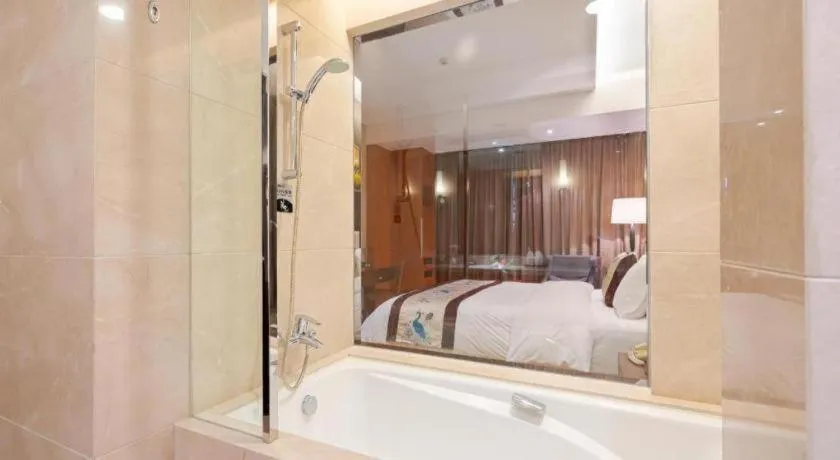 Bed in Qingdao Haidu Hotel