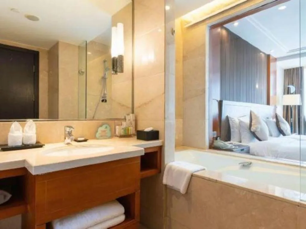 Bed in Qingdao Haidu Hotel