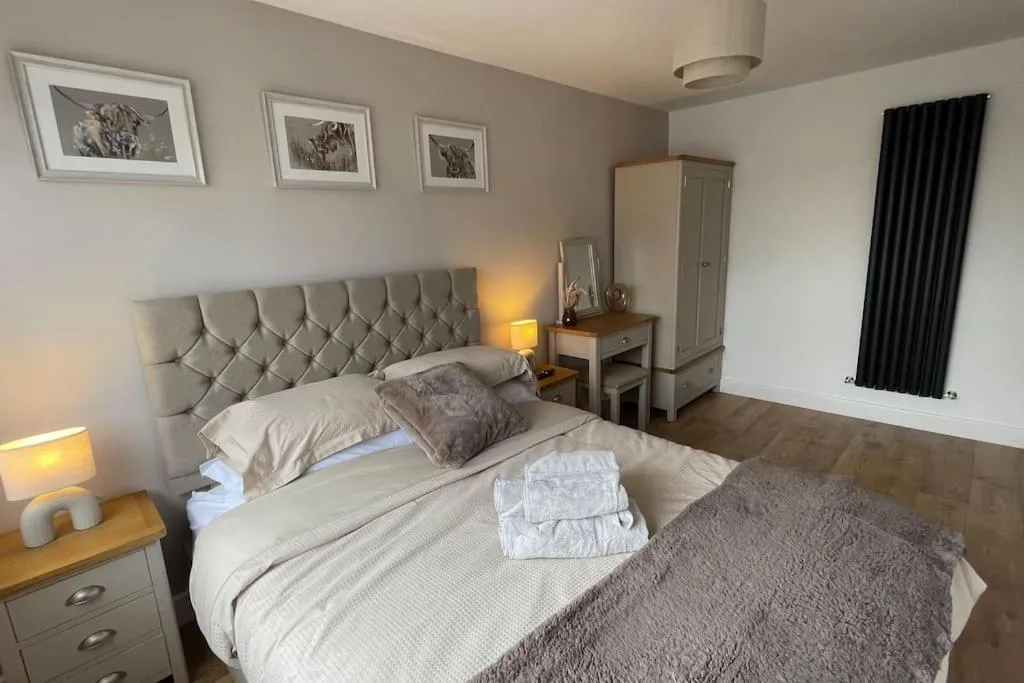 Bed in Braeview - by Caithness Luxury Apartments NC500 - 3 Bedroom Luxury holiday home - Sleeps Work teams upto 3 & holiday makers upto 5